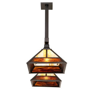 Meyda Tiffany - 262177 - Two Light Island Pendant - Hyde Park - Craftsman Brown