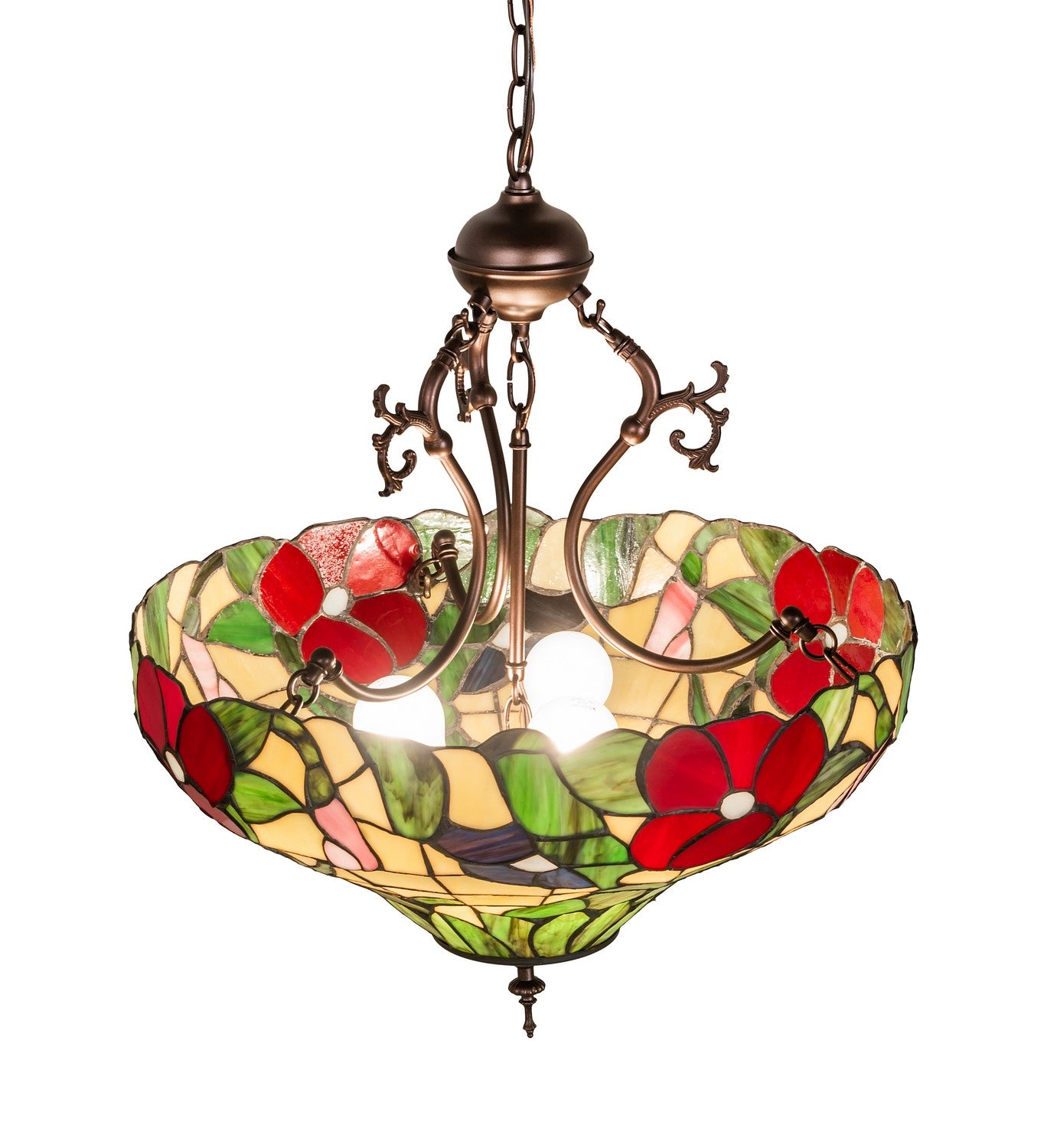 Meyda Tiffany - 263194 - Three Light Pendant - Peony