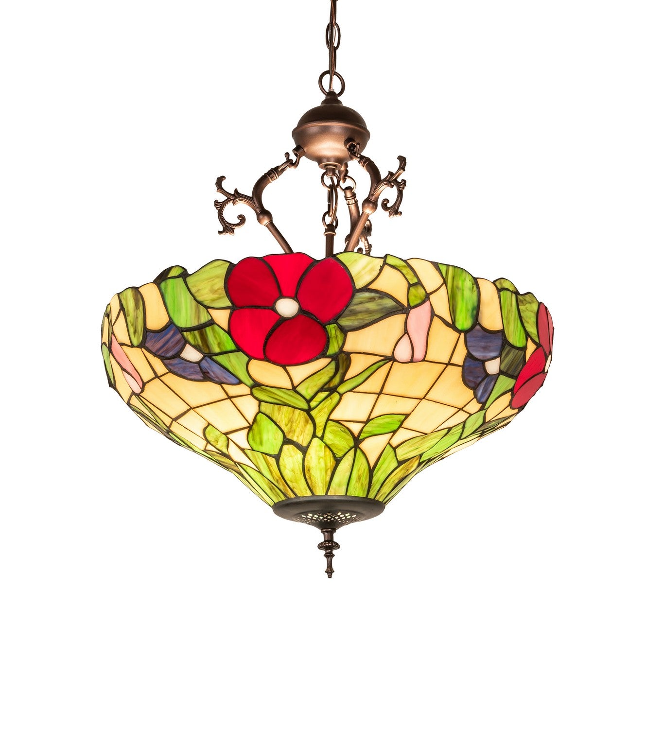 Meyda Tiffany - 263194 - Three Light Pendant - Peony