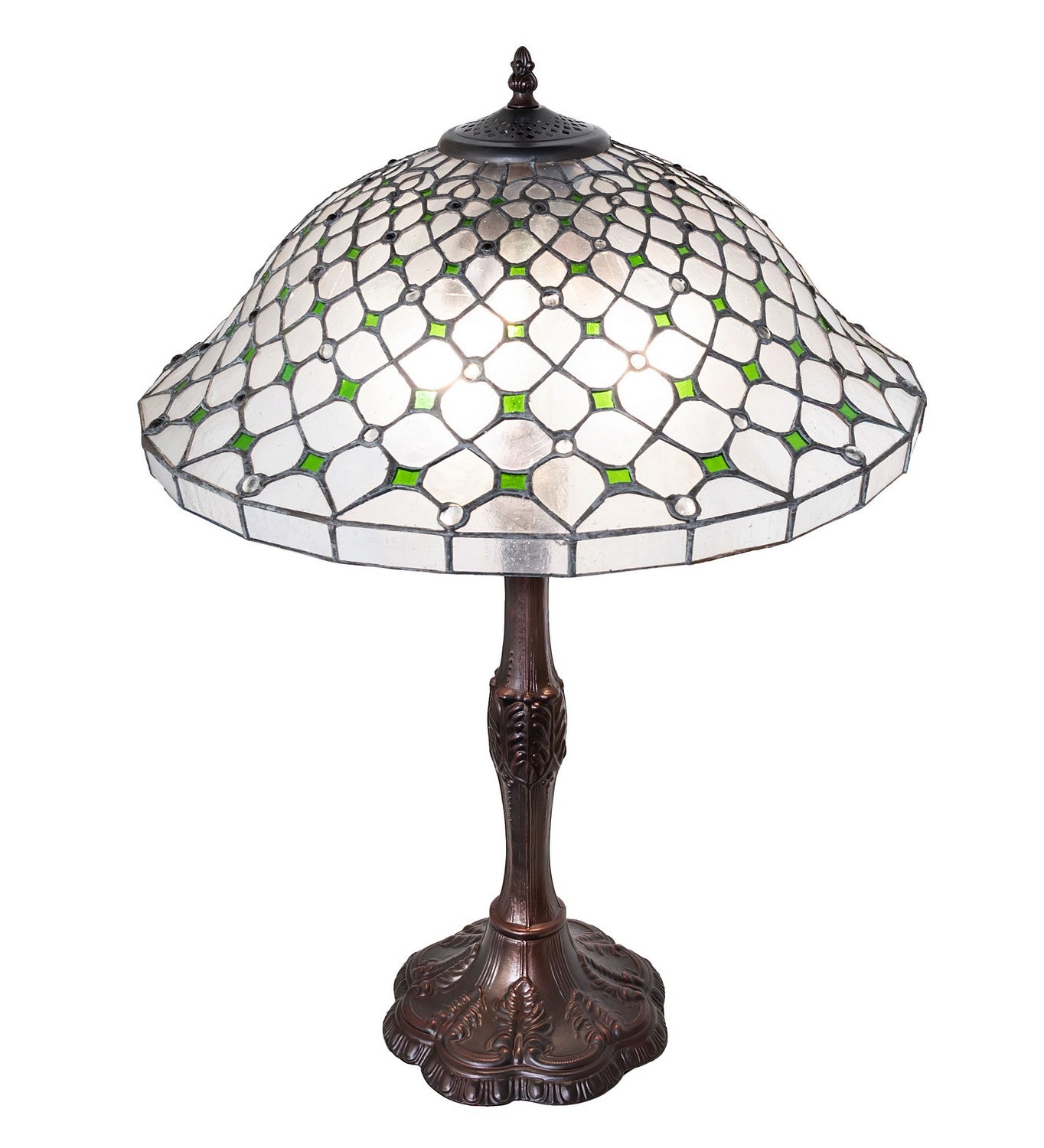 Meyda Tiffany - 266579 - Three Light Table Lamp - Diamond & Jewel - Mahogany Bronze