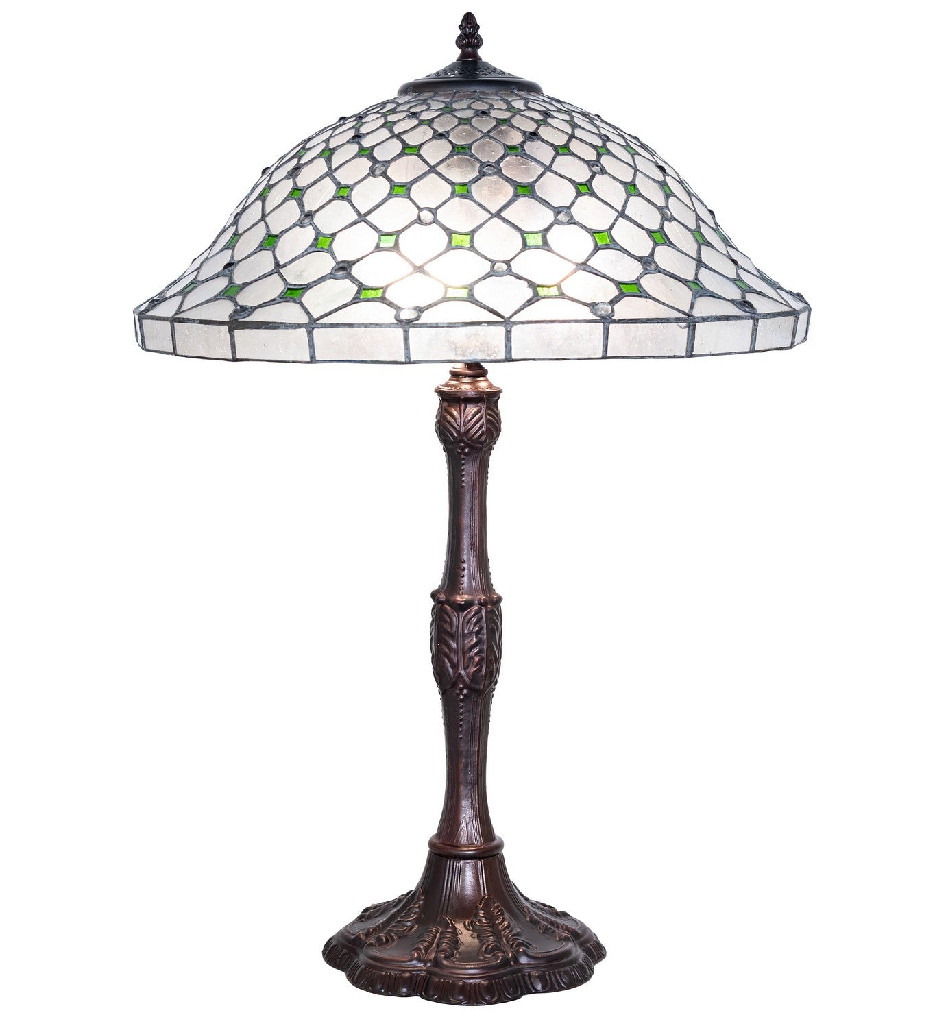 Meyda Tiffany - 266579 - Three Light Table Lamp - Diamond & Jewel - Mahogany Bronze