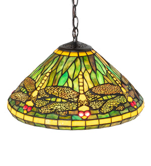 Meyda Tiffany - 266608 - Three Light Pendant - Tiffany Dragonfly - Mahogany Bronze