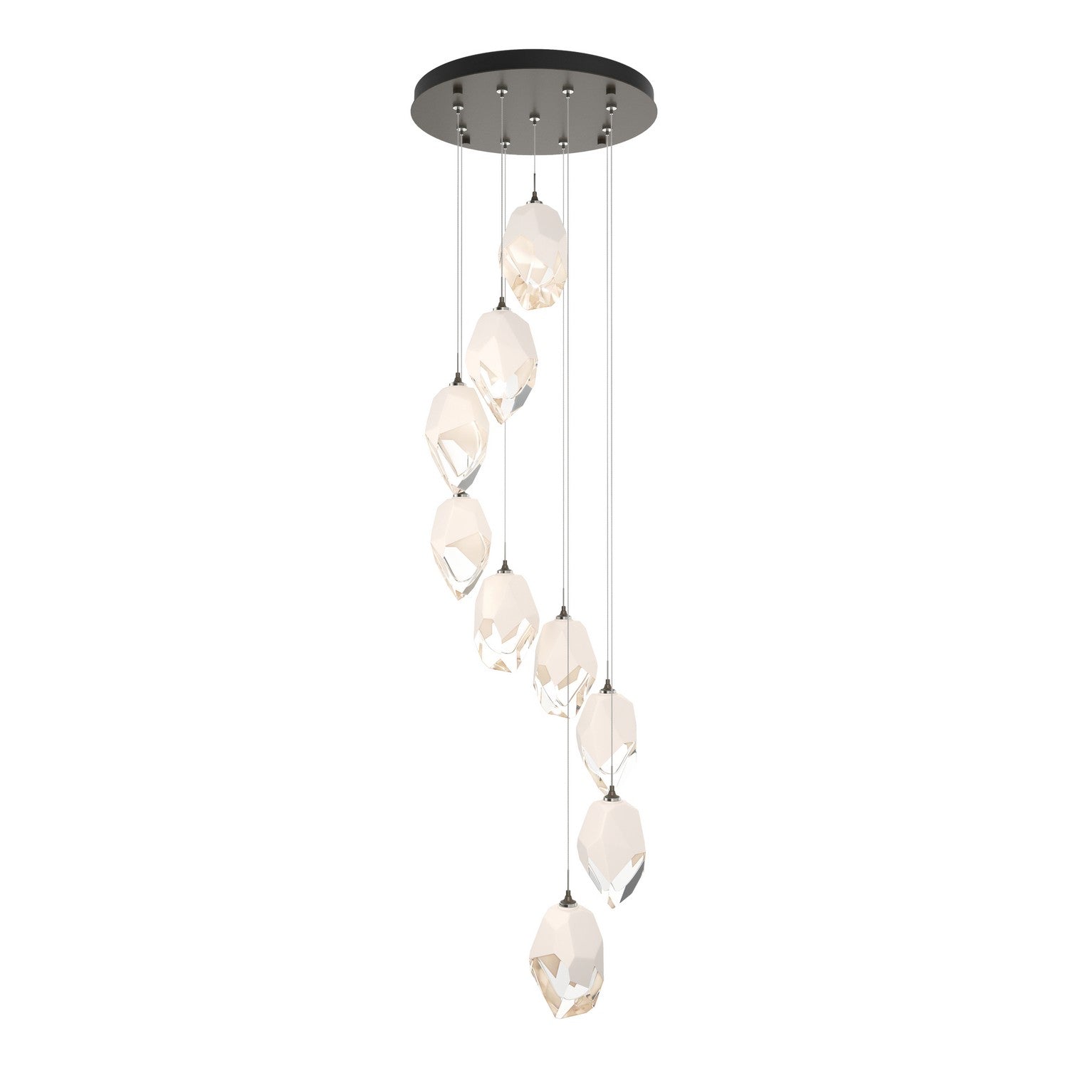 Hubbardton Forge - 131141-SKT-STND-07-WP0755 - Chrysalis 9-Light Large Crystal Pendant - Chrysalis - Dark Smoke