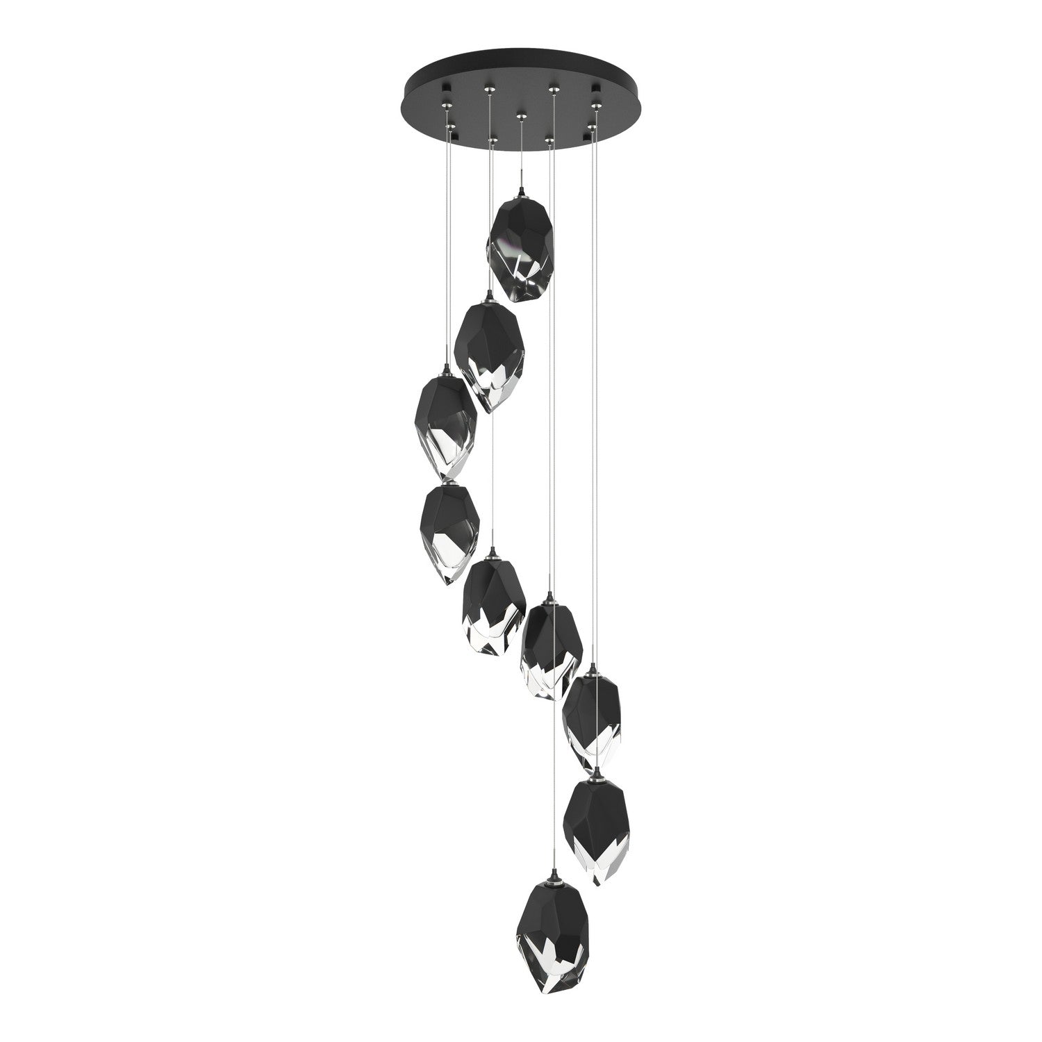 Hubbardton Forge - 131141-SKT-STND-10-BP0755 - Chrysalis 9-Light Large Crystal Pendant - Chrysalis - Black