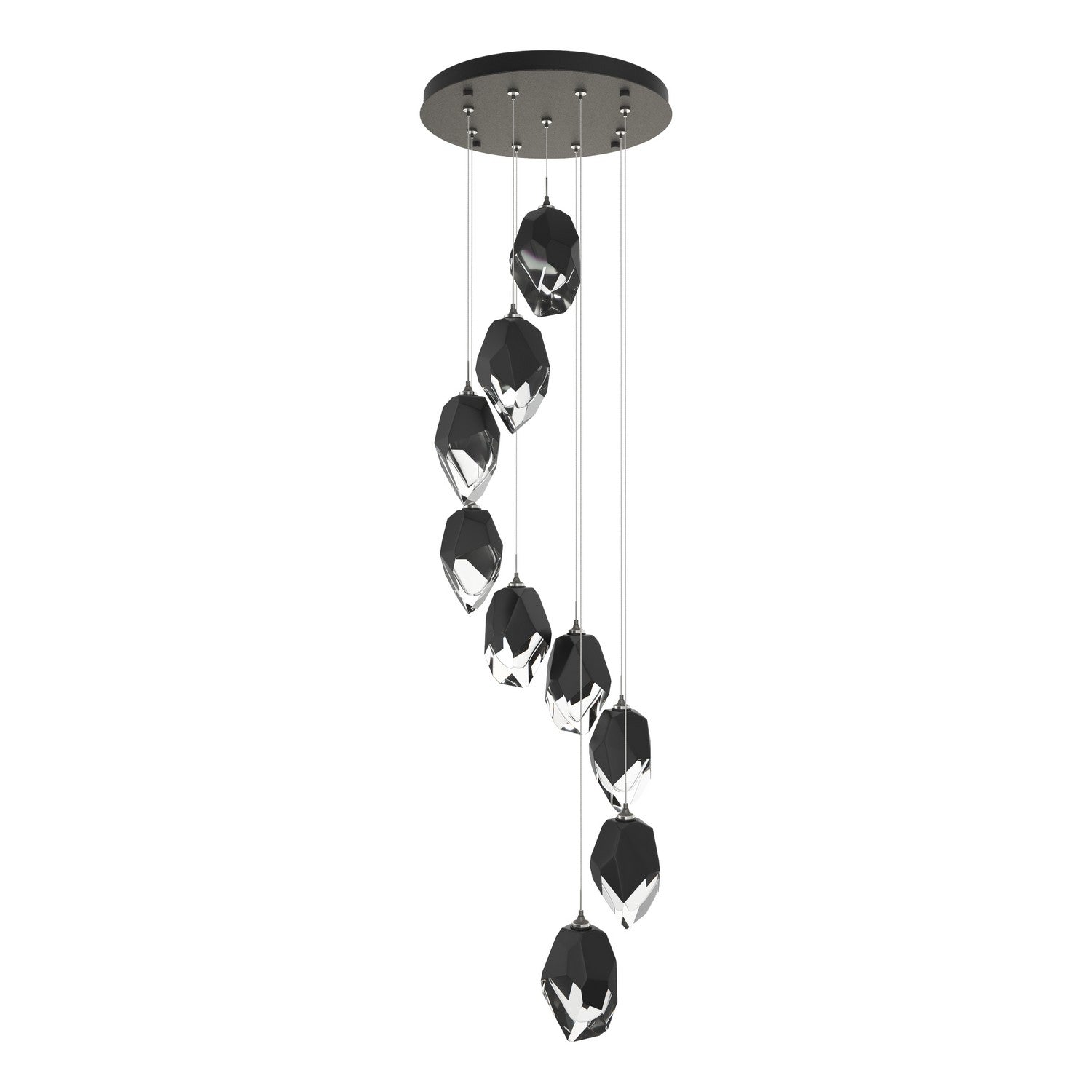 Hubbardton Forge - 131141-SKT-STND-20-BP0755 - Chrysalis 9-Light Large Crystal Pendant - Chrysalis - Natural Iron