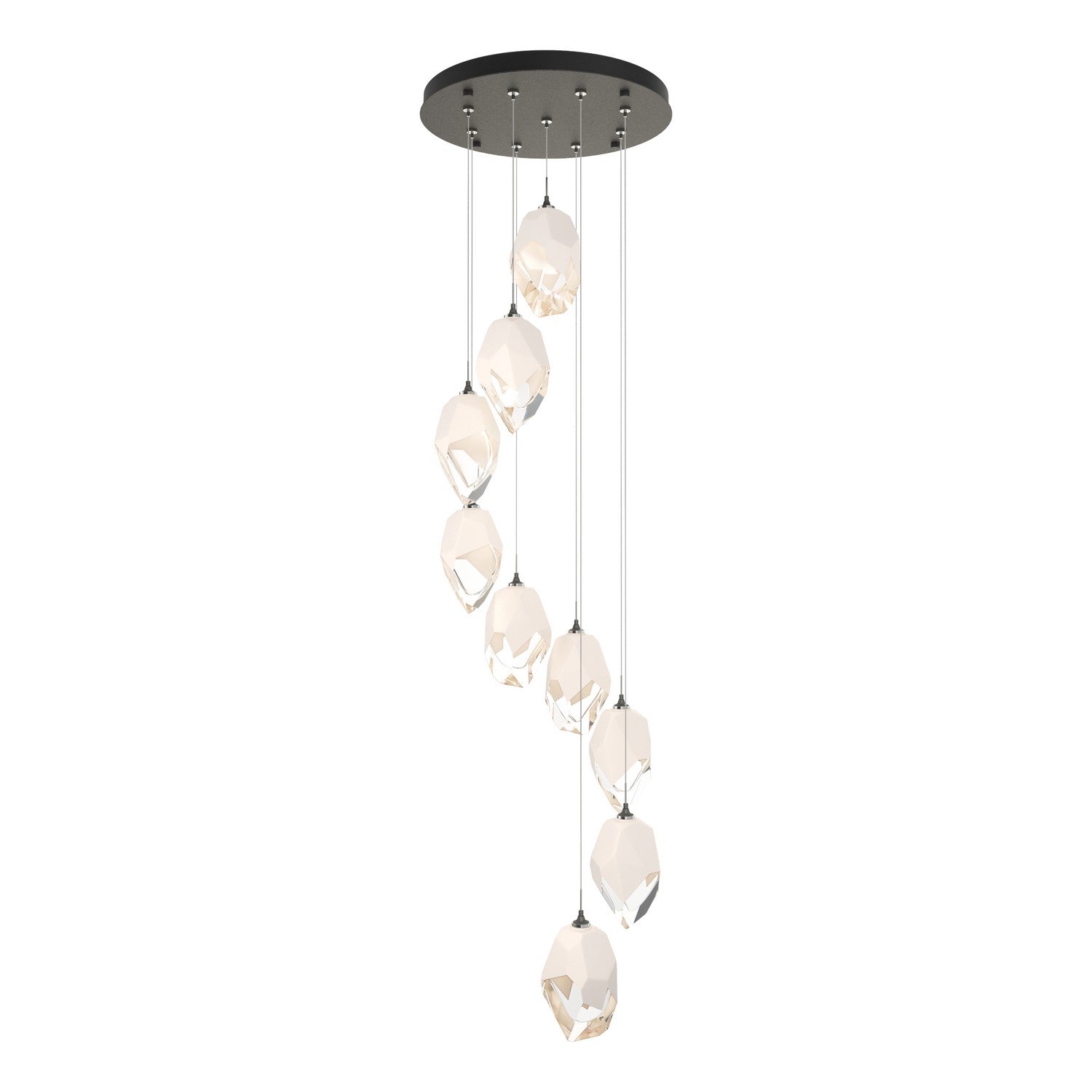 Hubbardton Forge - 131141-SKT-STND-20-WP0755 - Chrysalis 9-Light Large Crystal Pendant - Chrysalis - Natural Iron