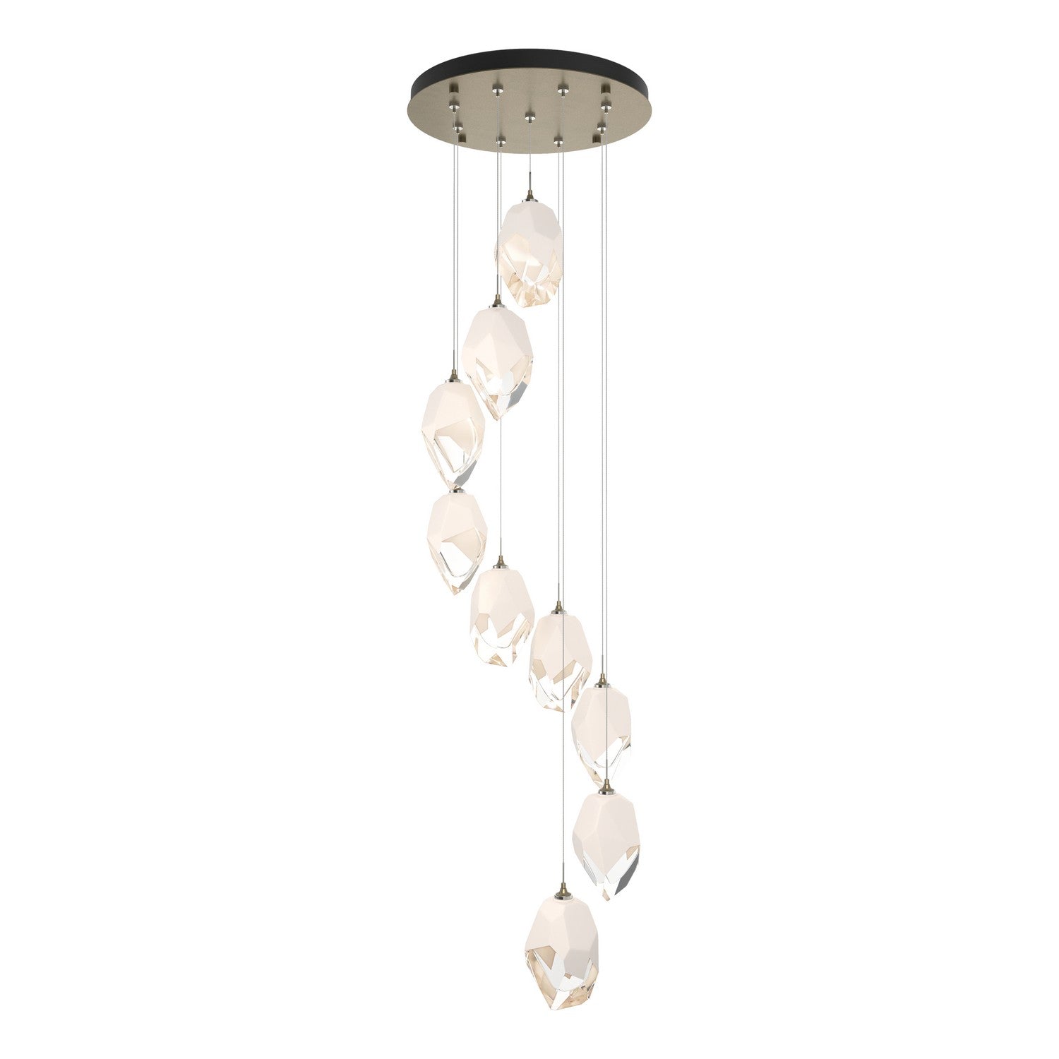 Hubbardton Forge - 131141-SKT-STND-84-WP0755 - Chrysalis 9-Light Large Crystal Pendant - Chrysalis - Soft Gold