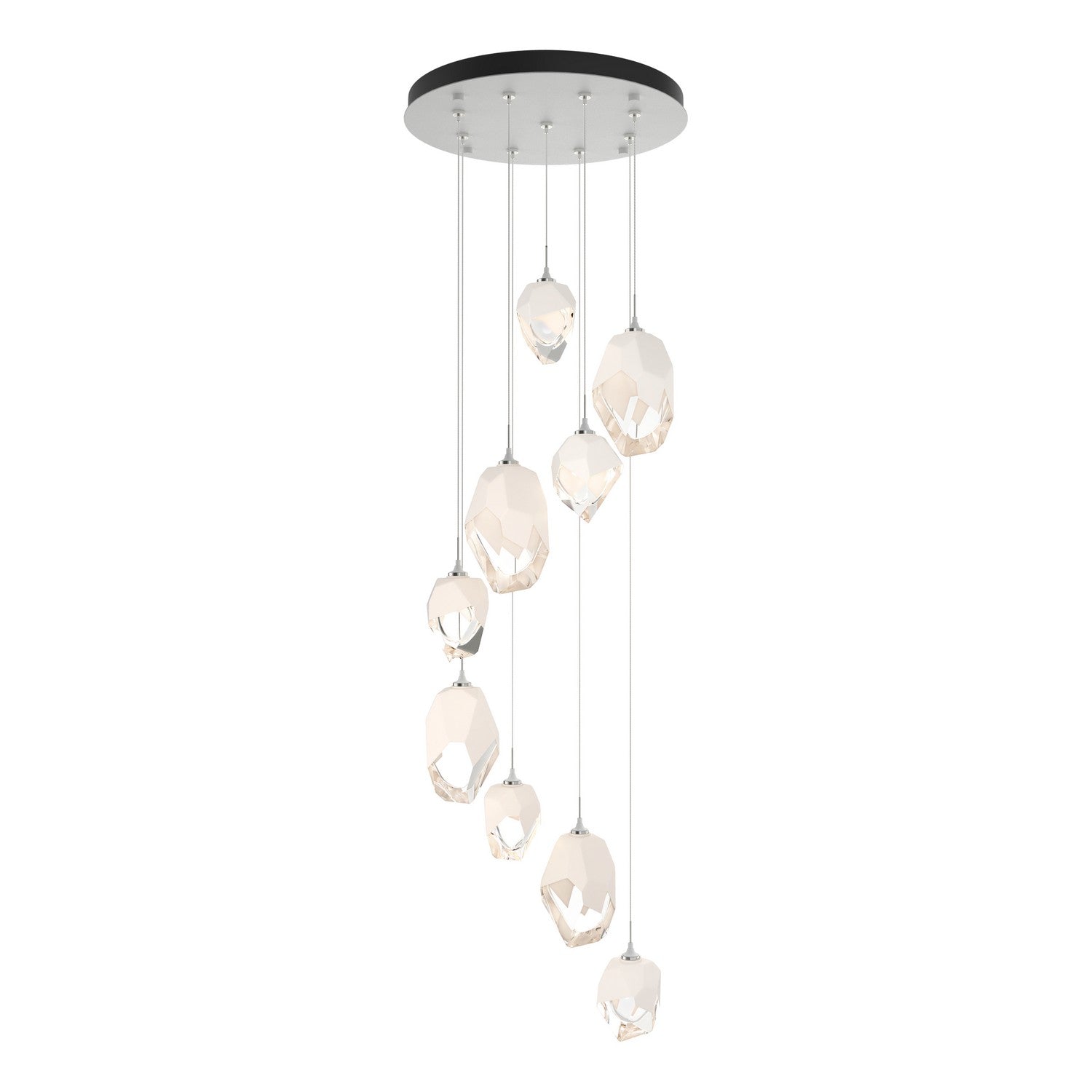 Hubbardton Forge - 131142-SKT-STND-02-WP0756 - Chrysalis 9-Light Mixed Crystal Pendant - Chrysalis - White