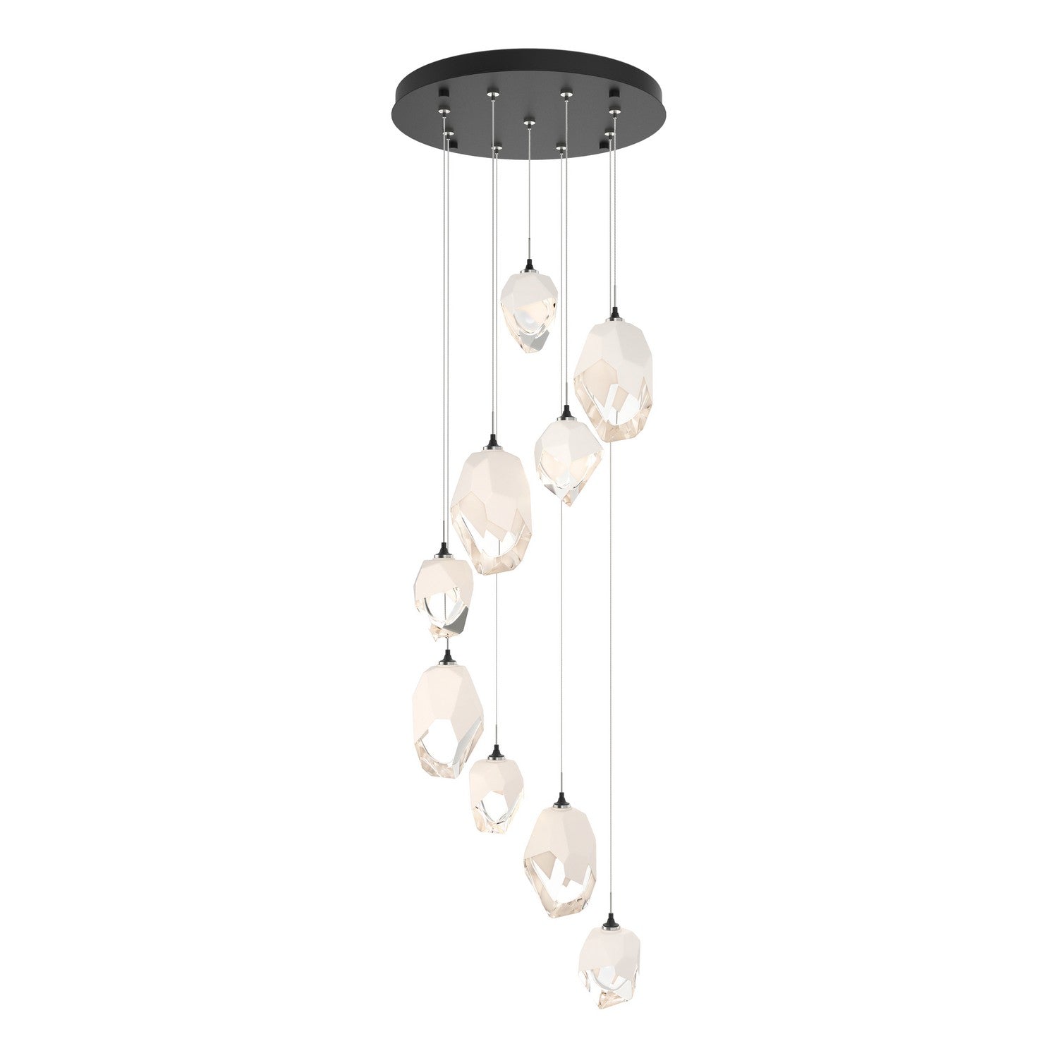 Hubbardton Forge - 131142-SKT-STND-10-WP0756 - Chrysalis 9-Light Mixed Crystal Pendant - Chrysalis - Black