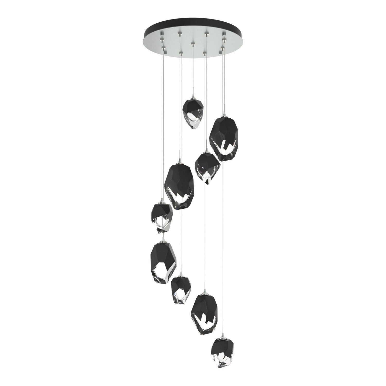 Hubbardton Forge - 131142-SKT-STND-82-BP0756 - Chrysalis 9-Light Mixed Crystal Pendant - Chrysalis - Vintage Platinum