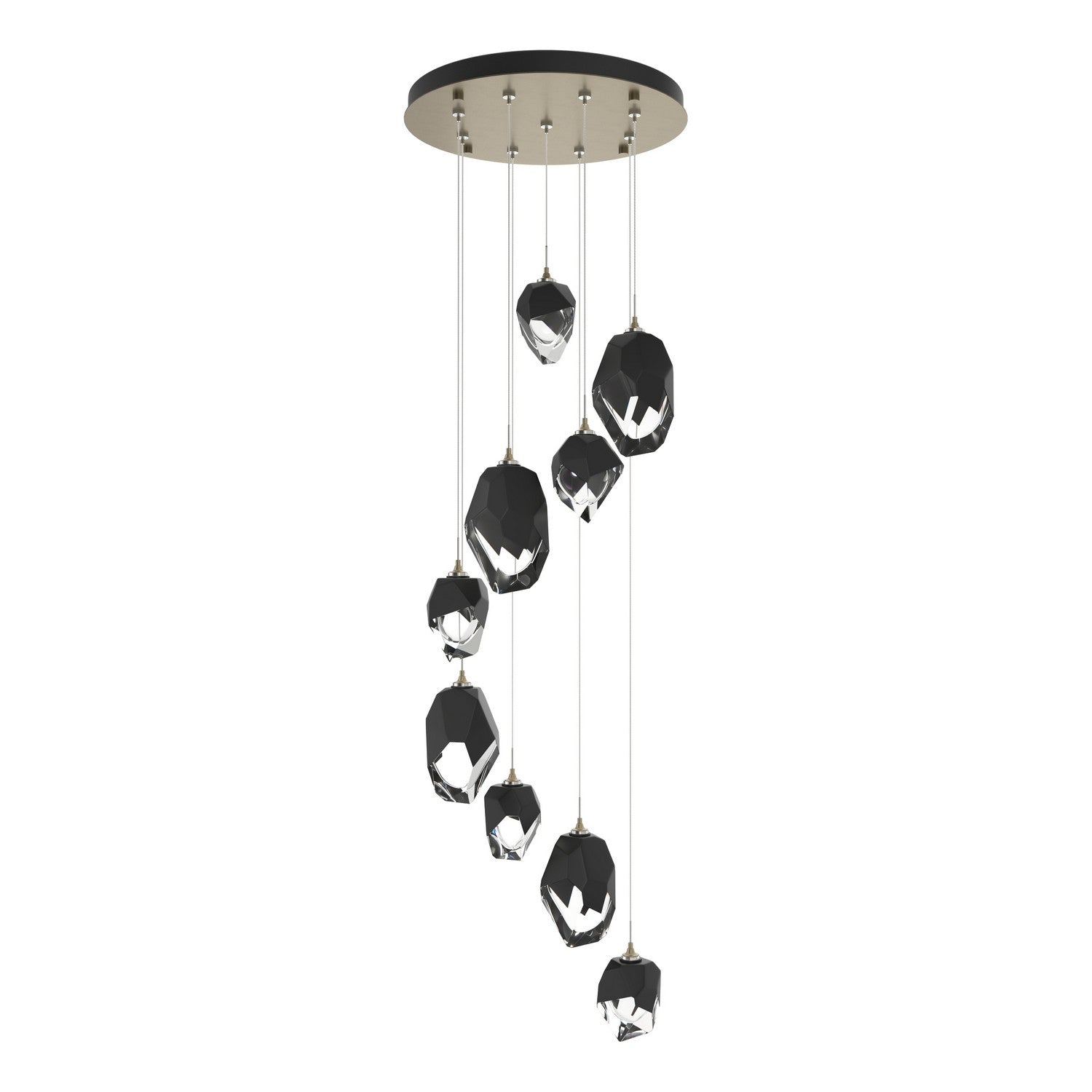 Hubbardton Forge - 131142-SKT-STND-84-BP0756 - Chrysalis 9-Light Mixed Crystal Pendant - Chrysalis - Soft Gold
