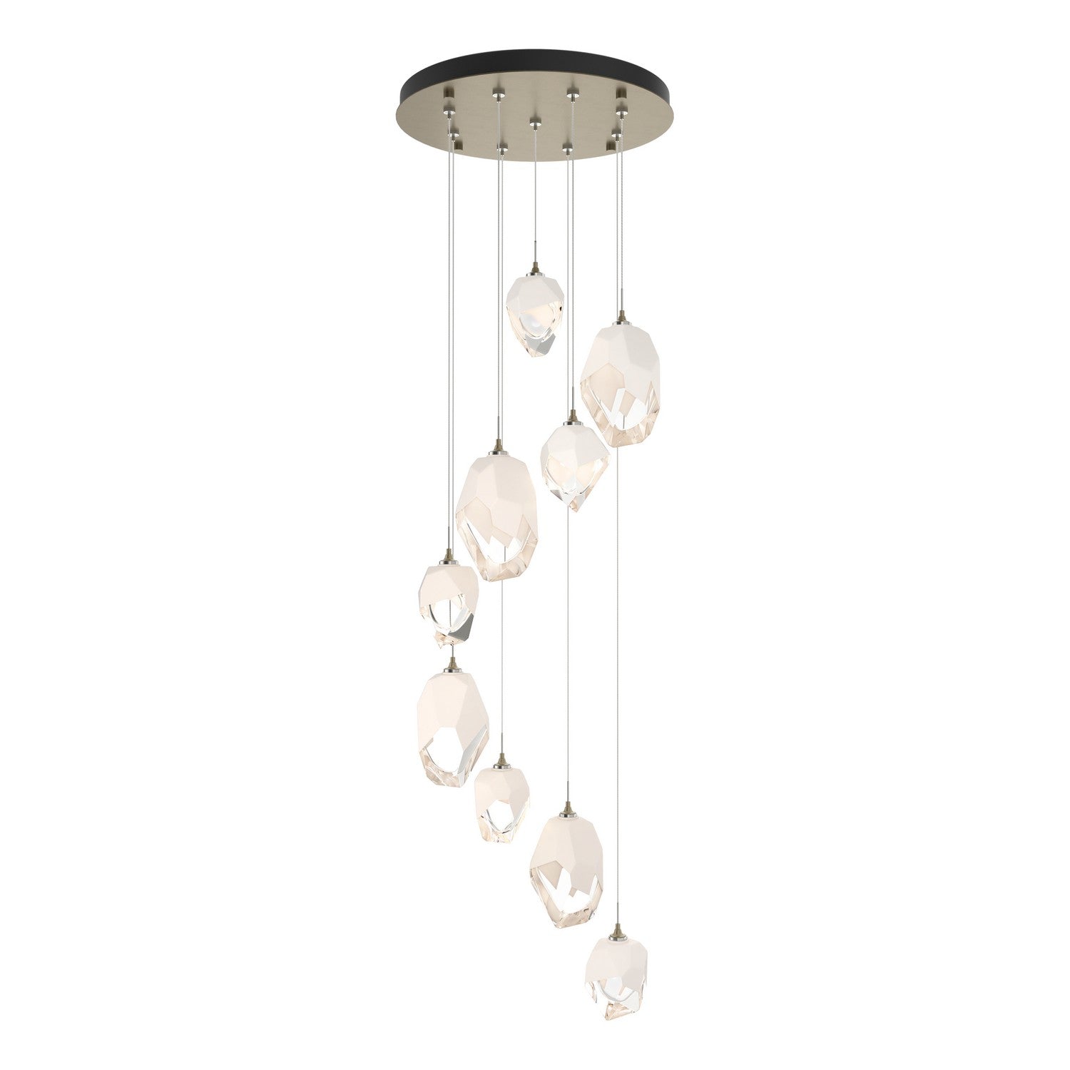 Hubbardton Forge - 131142-SKT-STND-84-WP0756 - Chrysalis 9-Light Mixed Crystal Pendant - Chrysalis - Soft Gold