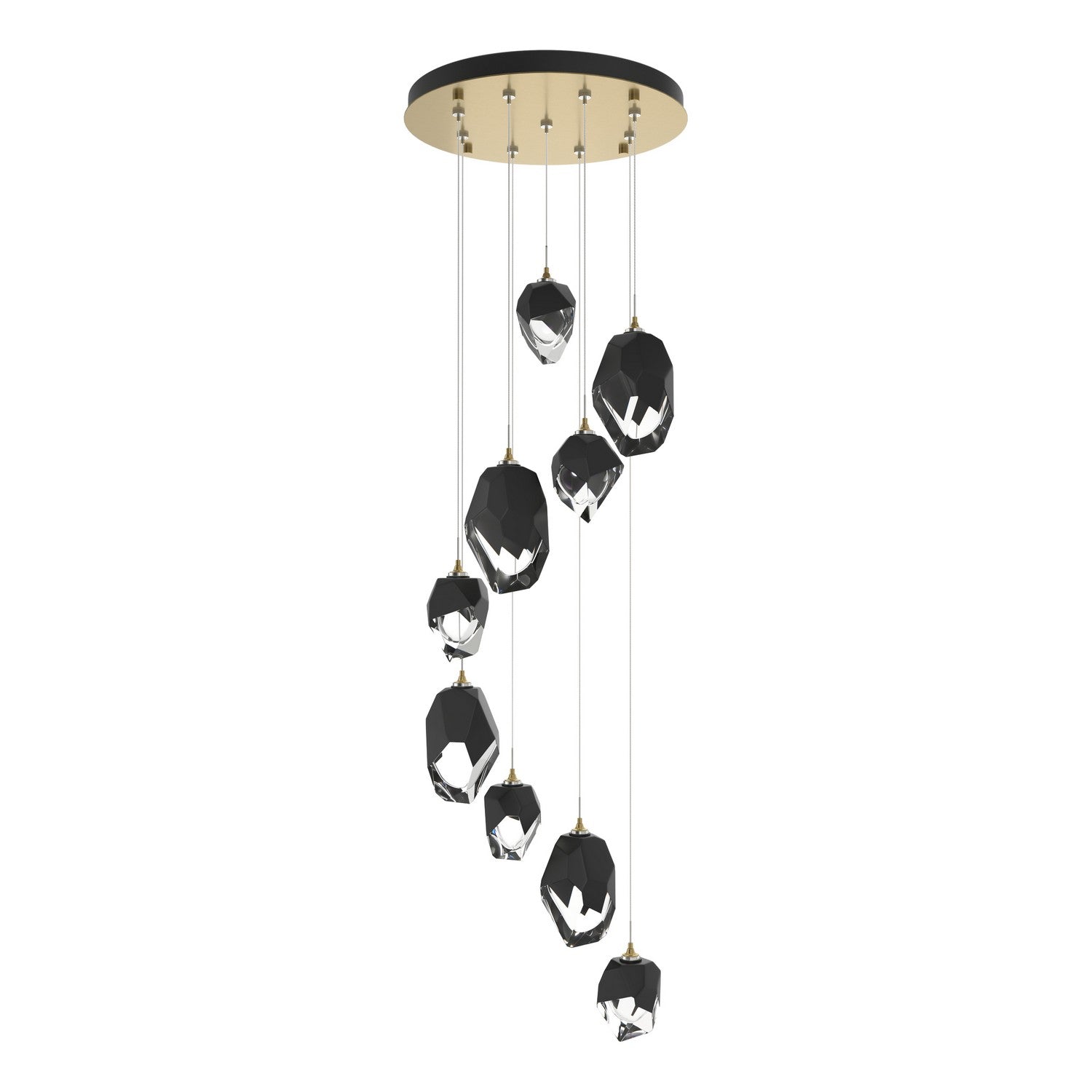 Hubbardton Forge - 131142-SKT-STND-86-BP0756 - Chrysalis 9-Light Mixed Crystal Pendant - Chrysalis - Modern Brass