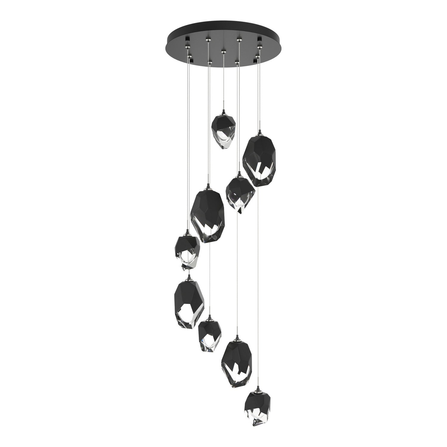 Hubbardton Forge - 131142-SKT-STND-89-BP0756 - Chrysalis 9-Light Mixed Crystal Pendant - Chrysalis - Ink