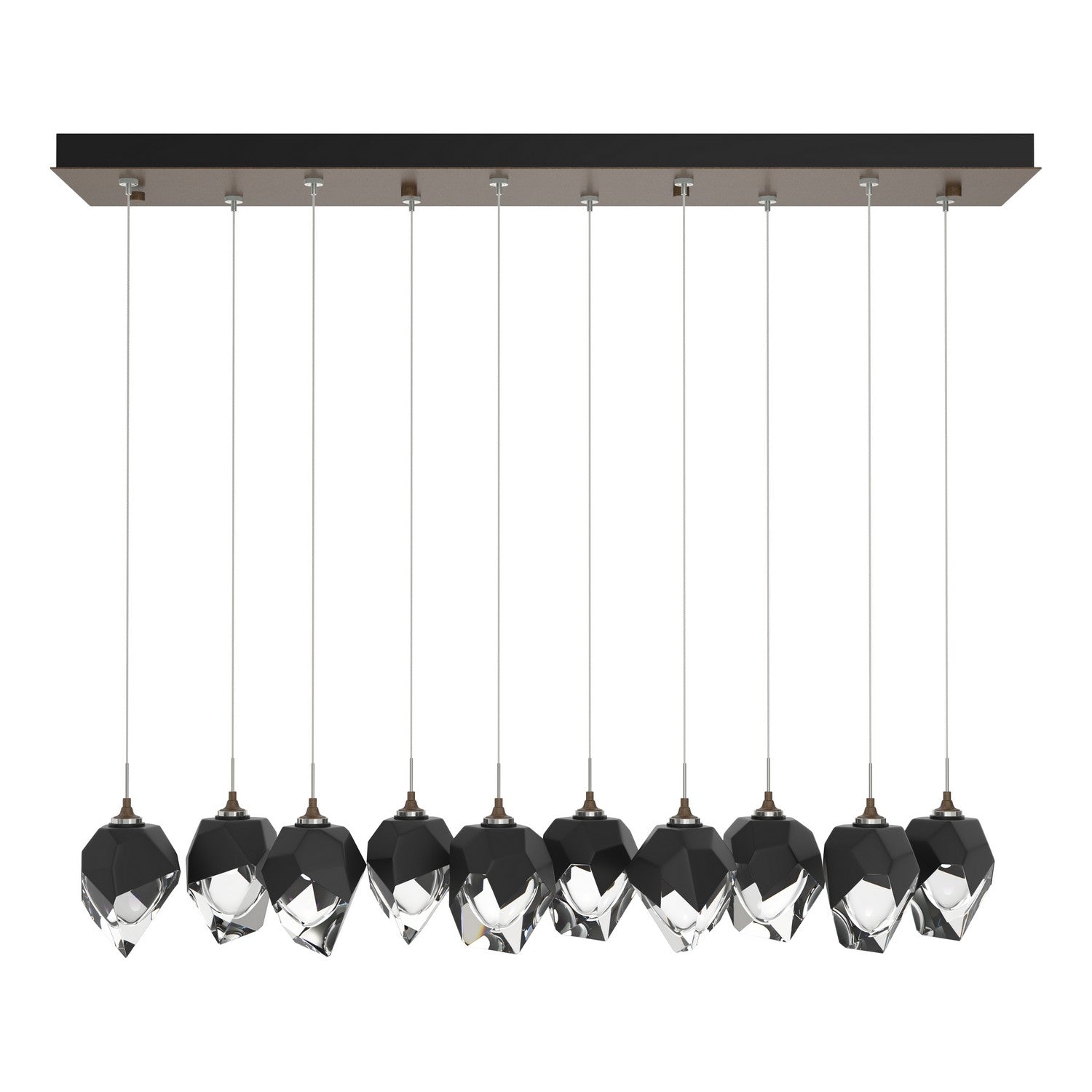 Hubbardton Forge - 131143-SKT-STND-05-BP0754 - Chrysalis 10-Light Small Crystal Pendant - Chrysalis - Bronze