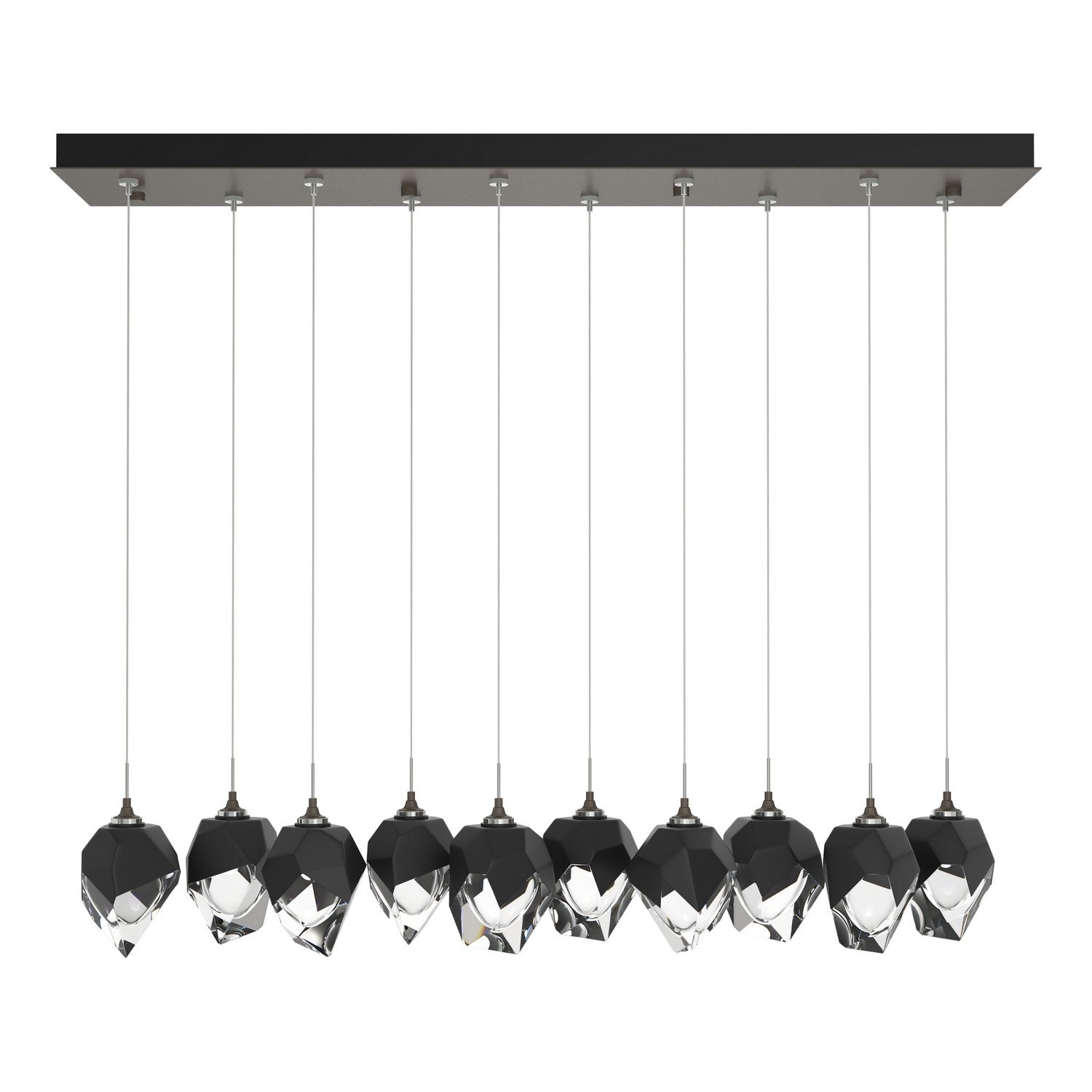 Hubbardton Forge - 131143-SKT-STND-07-BP0754 - Chrysalis 10-Light Small Crystal Pendant - Chrysalis - Dark Smoke