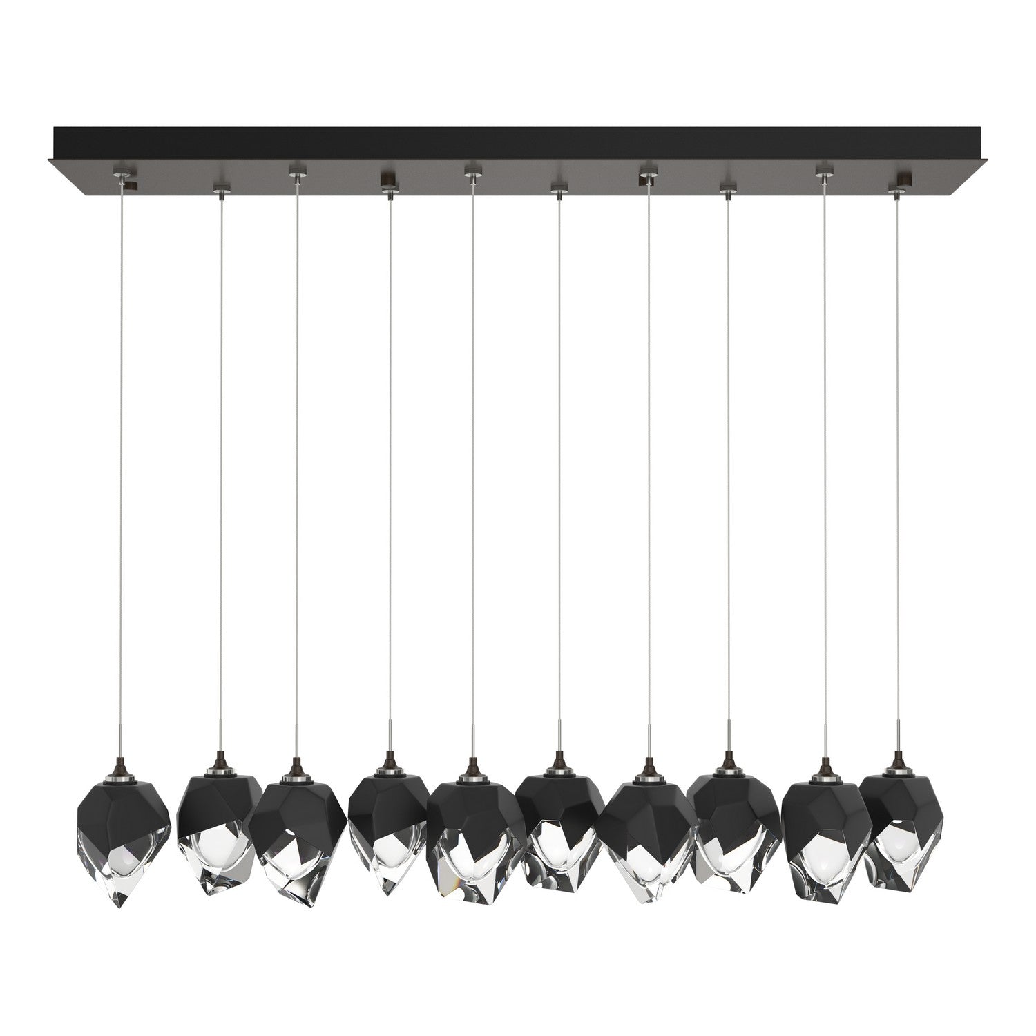 Hubbardton Forge - 131143-SKT-STND-14-BP0754 - Chrysalis 10-Light Small Crystal Pendant - Chrysalis - Oil Rubbed Bronze
