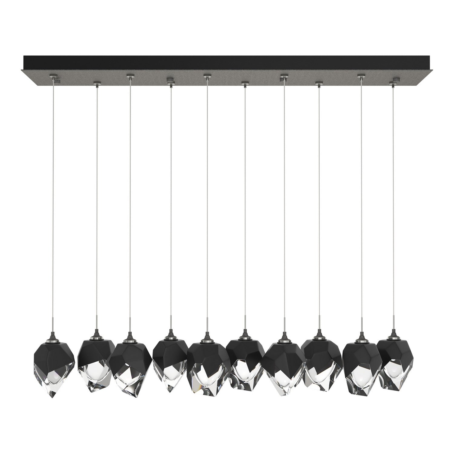 Hubbardton Forge - 131143-SKT-STND-20-BP0754 - Chrysalis 10-Light Small Crystal Pendant - Chrysalis - Natural Iron