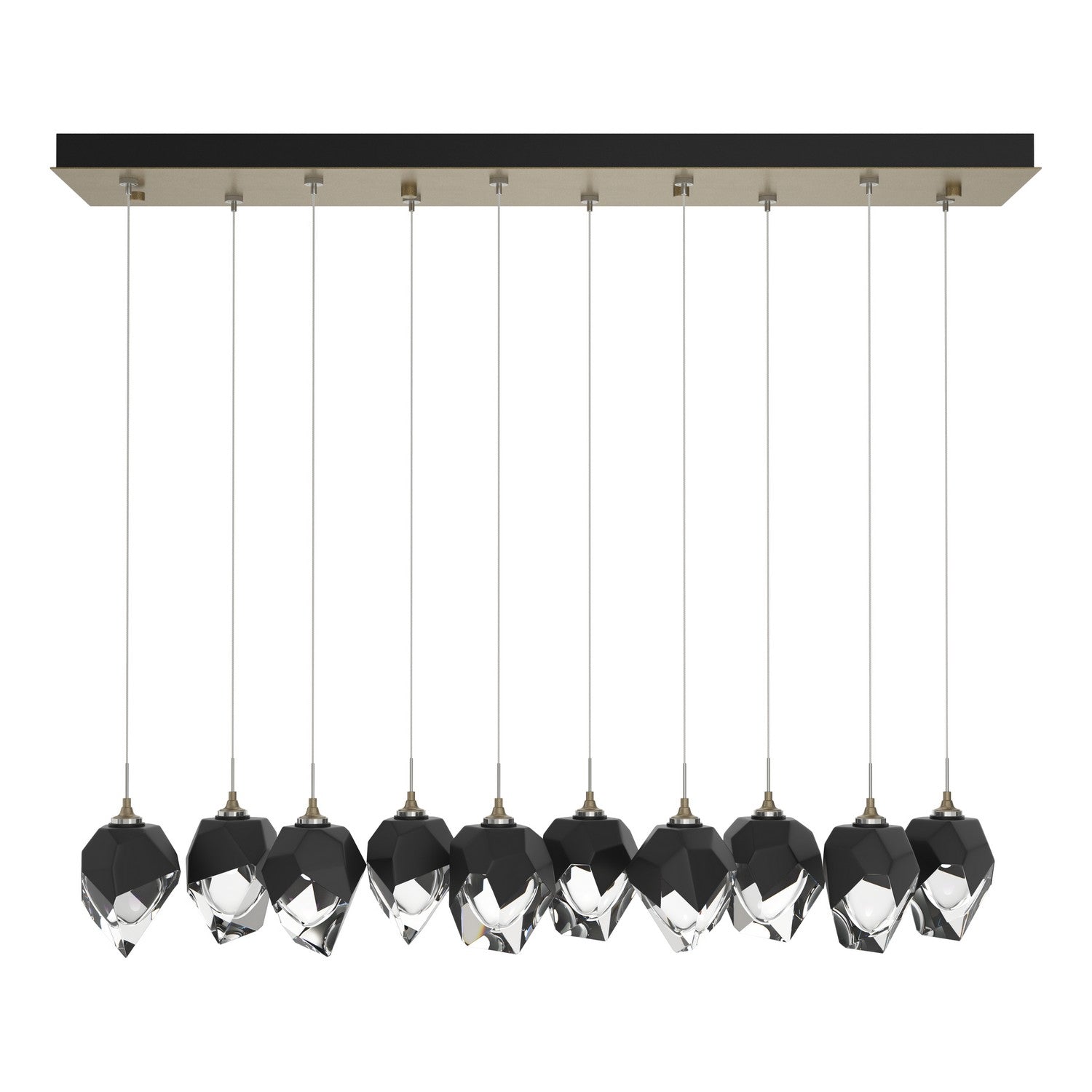 Hubbardton Forge - 131143-SKT-STND-84-BP0754 - Chrysalis 10-Light Small Crystal Pendant - Chrysalis - Soft Gold