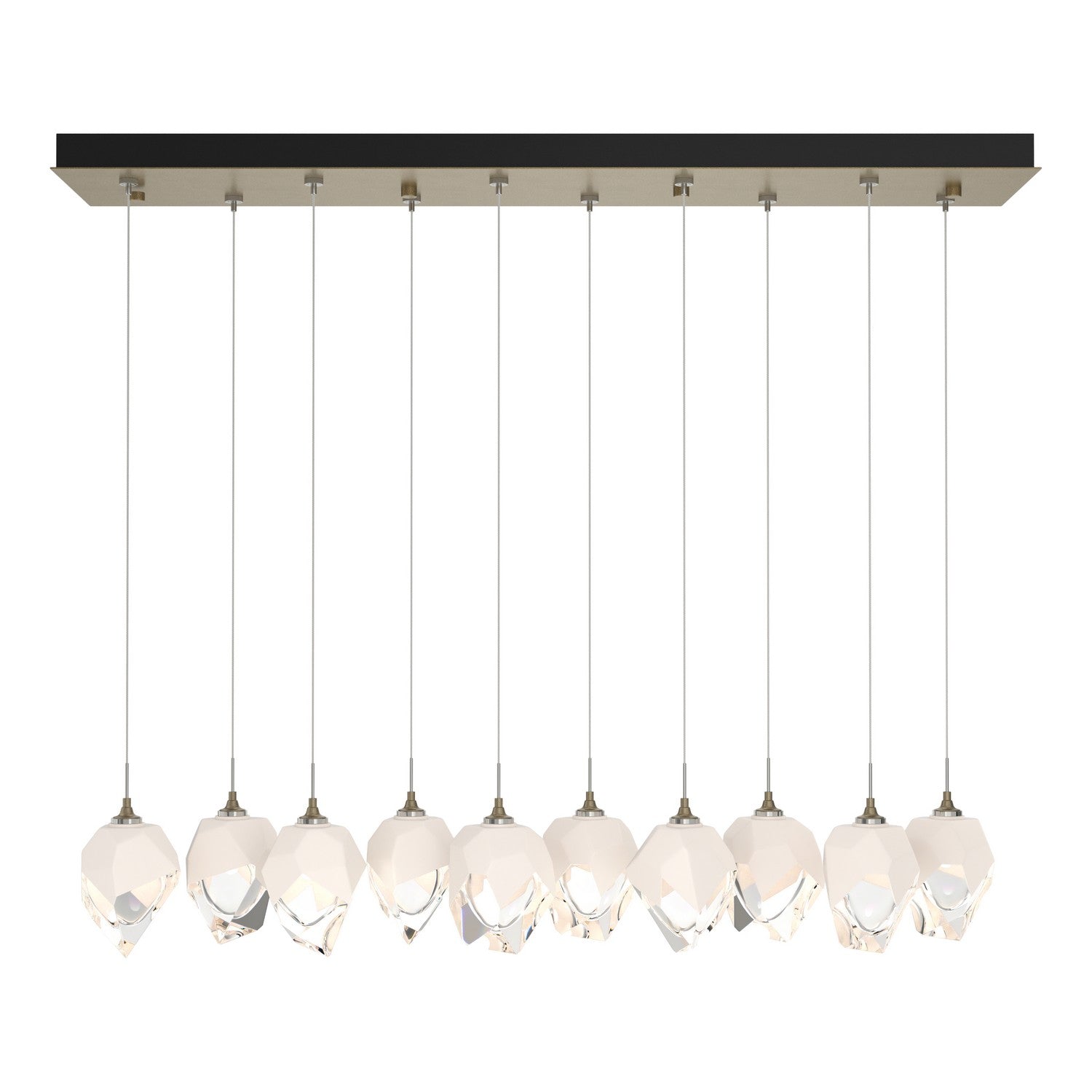 Hubbardton Forge - 131143-SKT-STND-84-WP0754 - Chrysalis 10-Light Small Crystal Pendant - Chrysalis - Soft Gold