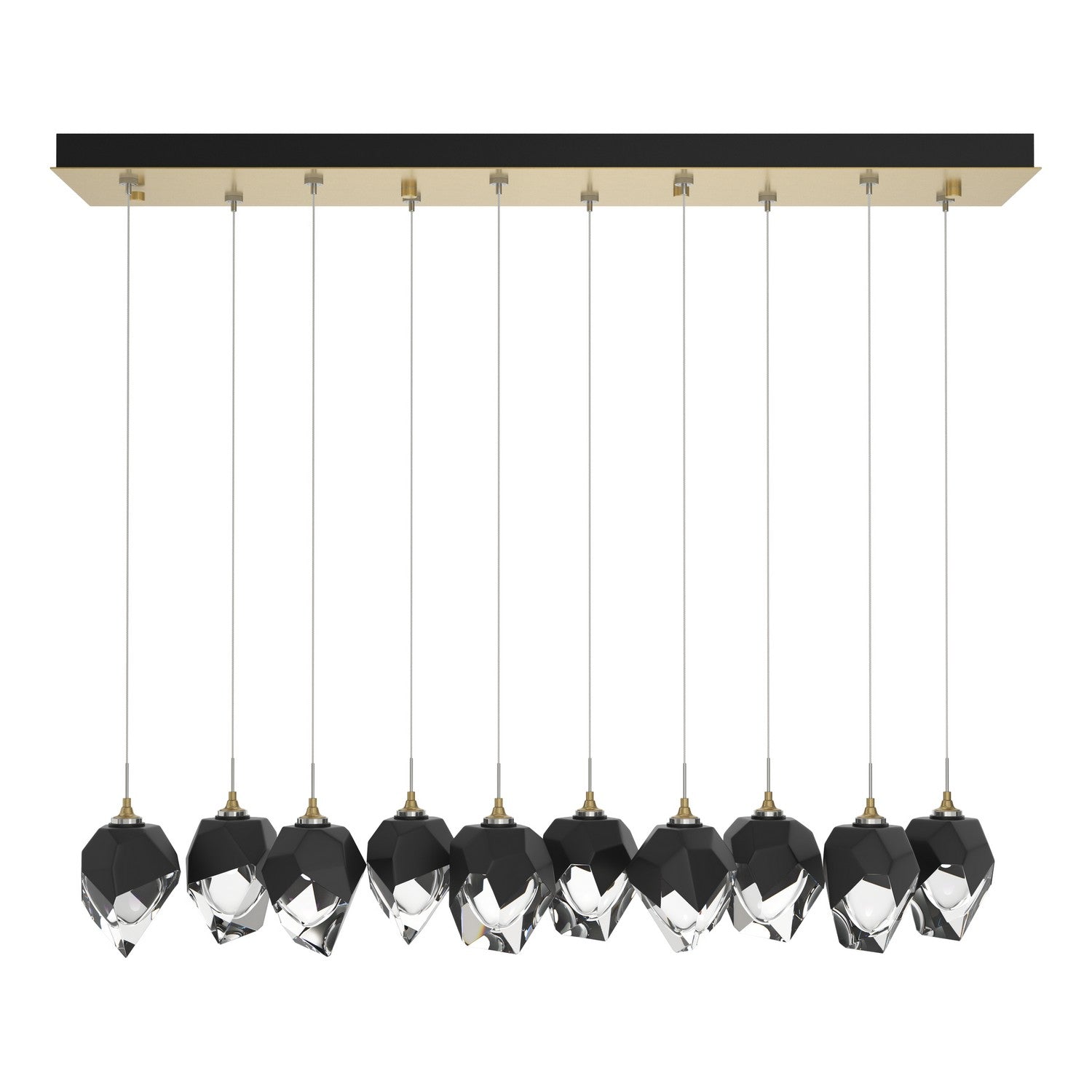 Hubbardton Forge - 131143-SKT-STND-86-BP0754 - Chrysalis 10-Light Small Crystal Pendant - Chrysalis - Modern Brass