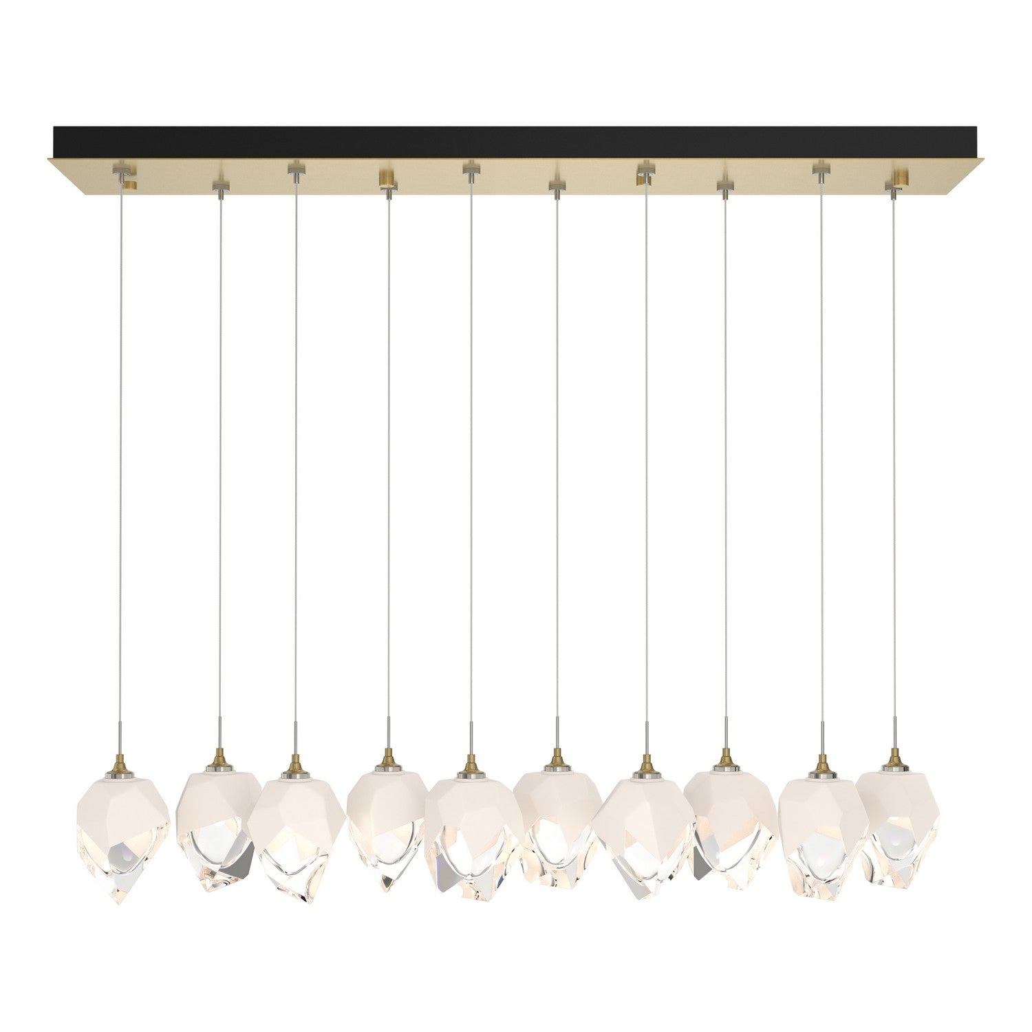 Hubbardton Forge - 131143-SKT-STND-86-WP0754 - Chrysalis 10-Light Small Crystal Pendant - Chrysalis - Modern Brass
