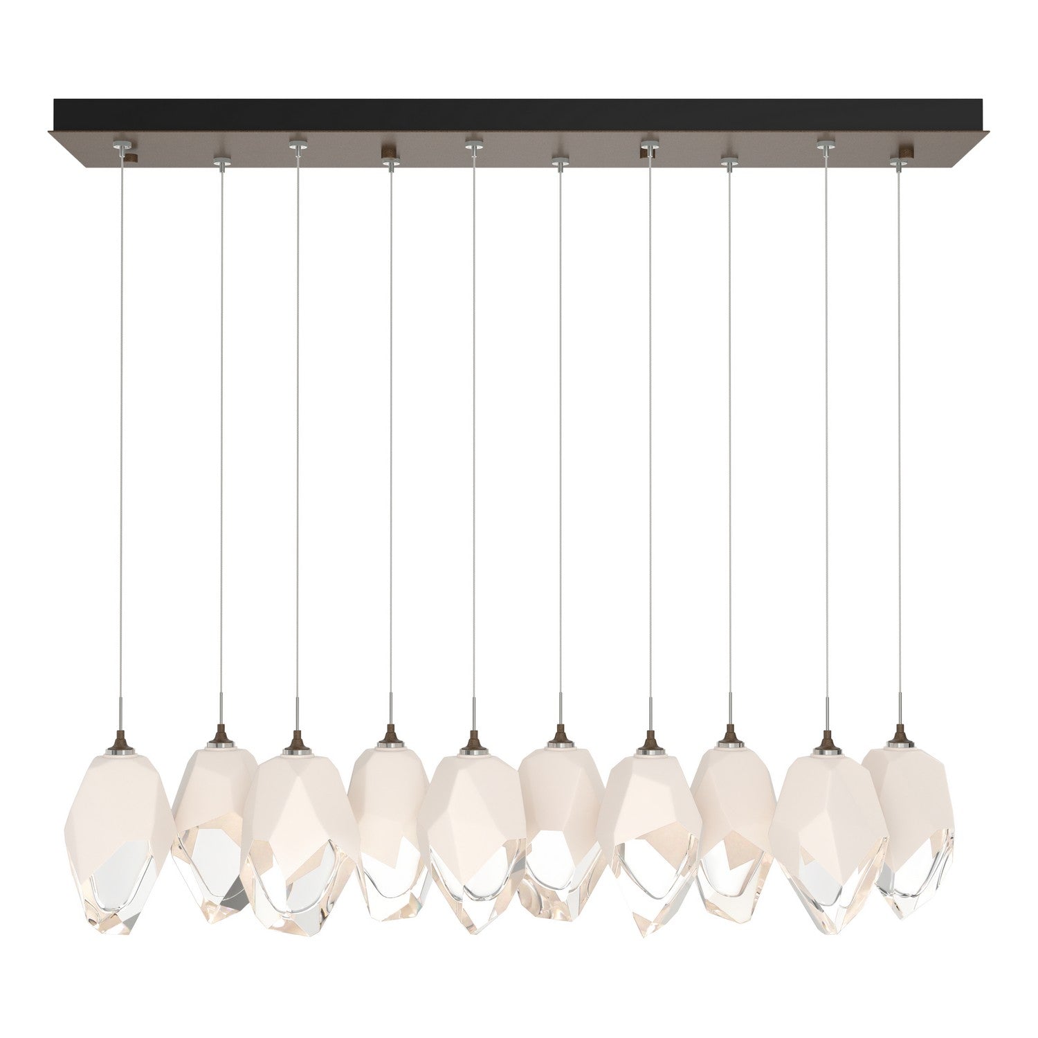 Hubbardton Forge - 131144-SKT-STND-05-WP0755 - Chrysalis 10-Light Large Crystal Pendant - Chrysalis - Bronze