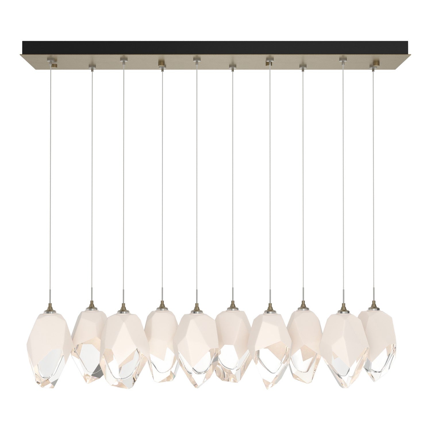 Hubbardton Forge - 131144-SKT-STND-84-WP0755 - Chrysalis 10-Light Large Crystal Pendant - Chrysalis - Soft Gold