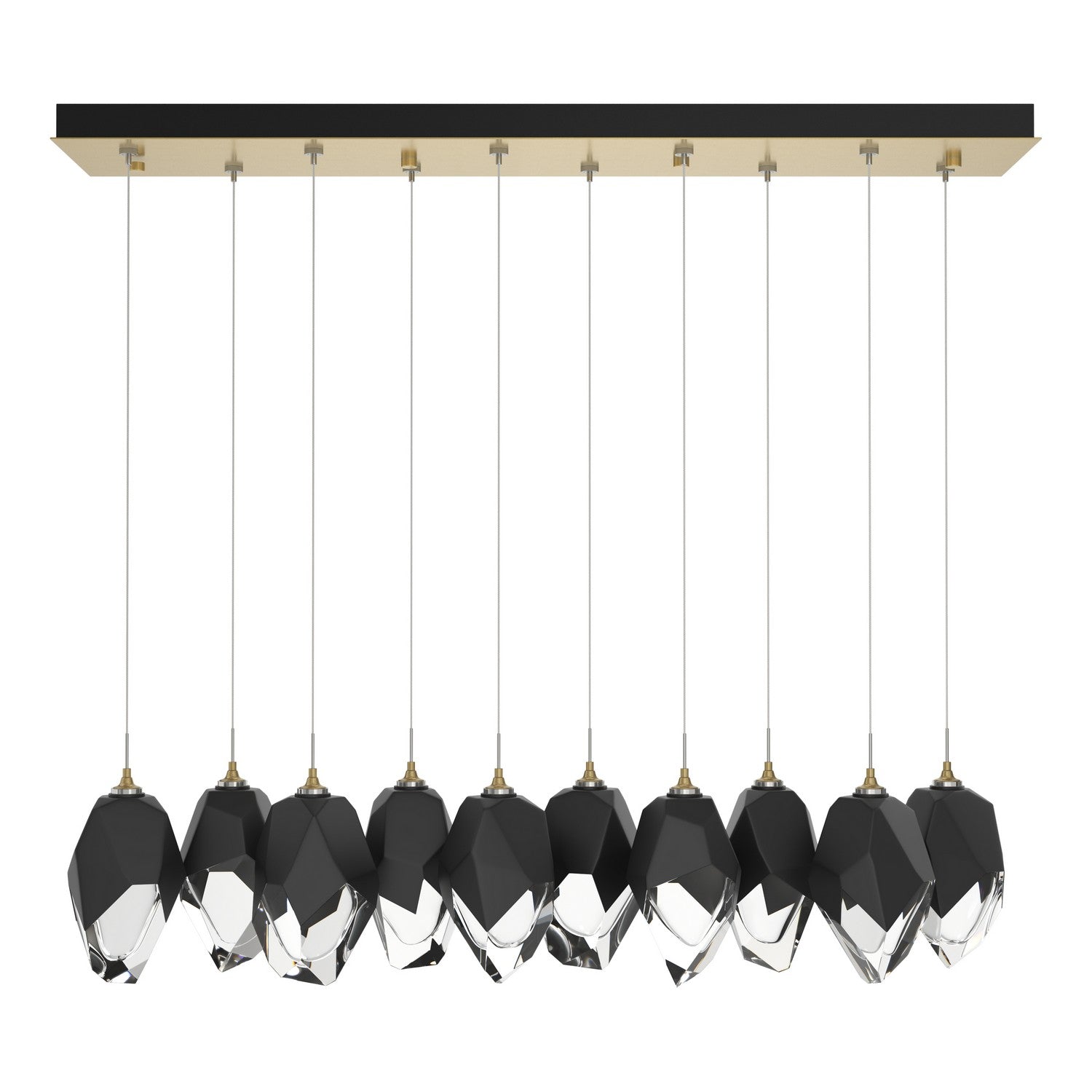 Hubbardton Forge - 131144-SKT-STND-86-BP0755 - Chrysalis 10-Light Large Crystal Pendant - Chrysalis - Modern Brass