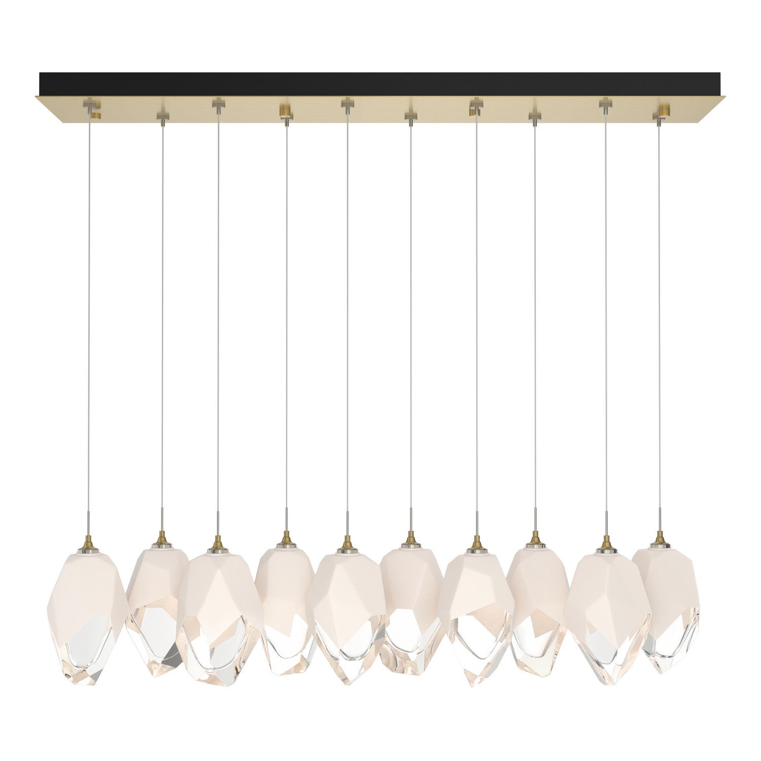 Hubbardton Forge - 131144-SKT-STND-86-WP0755 - Chrysalis 10-Light Large Crystal Pendant - Chrysalis - Modern Brass