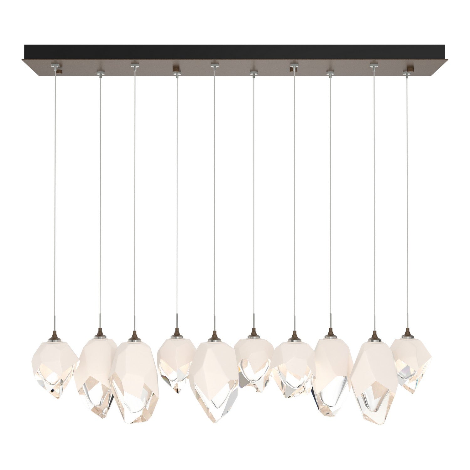 Hubbardton Forge - 131145-SKT-STND-05-WP0756 - Chrysalis 10-Light Mixed Crystal Pendant - Chrysalis - Bronze