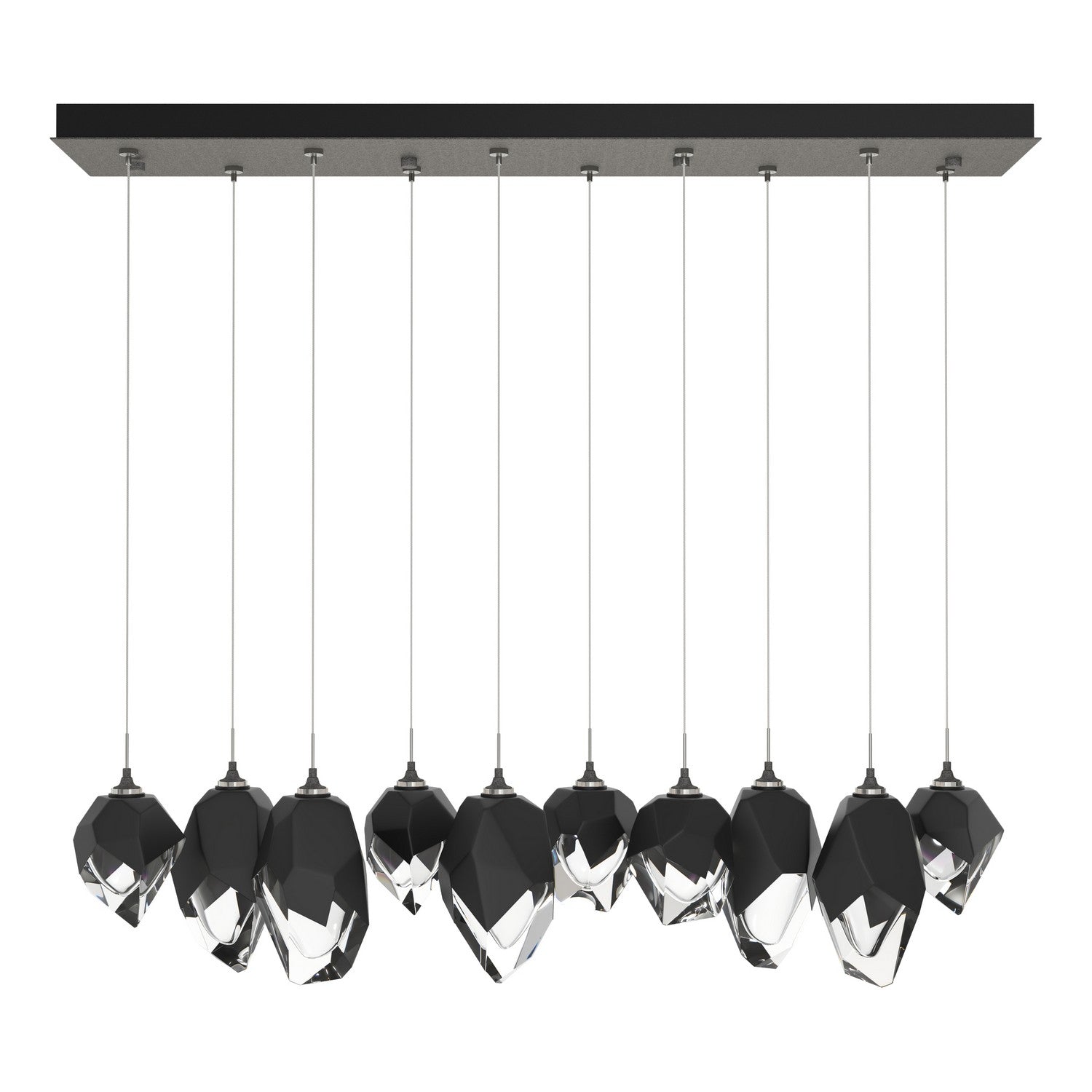 Hubbardton Forge - 131145-SKT-STND-20-BP0756 - Chrysalis 10-Light Mixed Crystal Pendant - Chrysalis - Natural Iron
