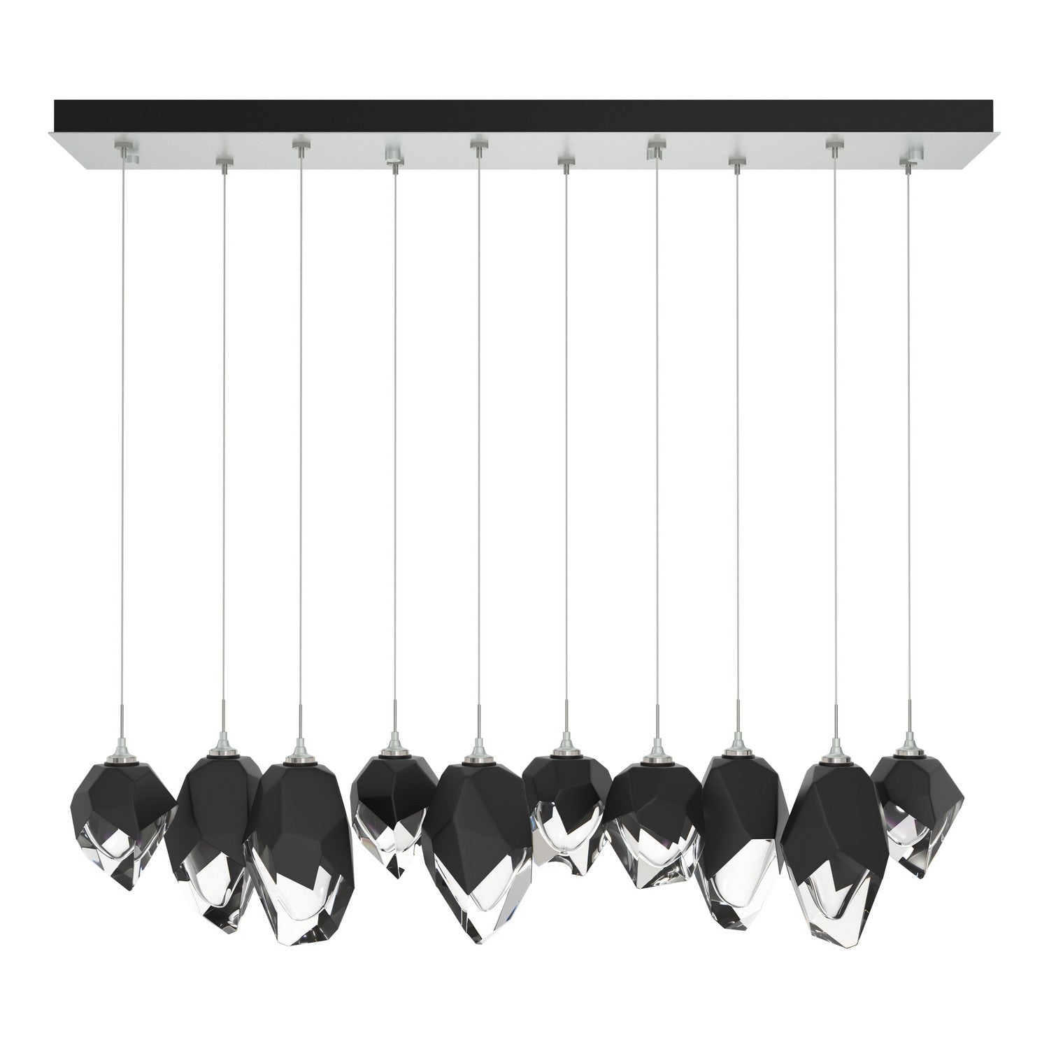 Hubbardton Forge - 131145-SKT-STND-82-BP0756 - Chrysalis 10-Light Mixed Crystal Pendant - Chrysalis - Vintage Platinum
