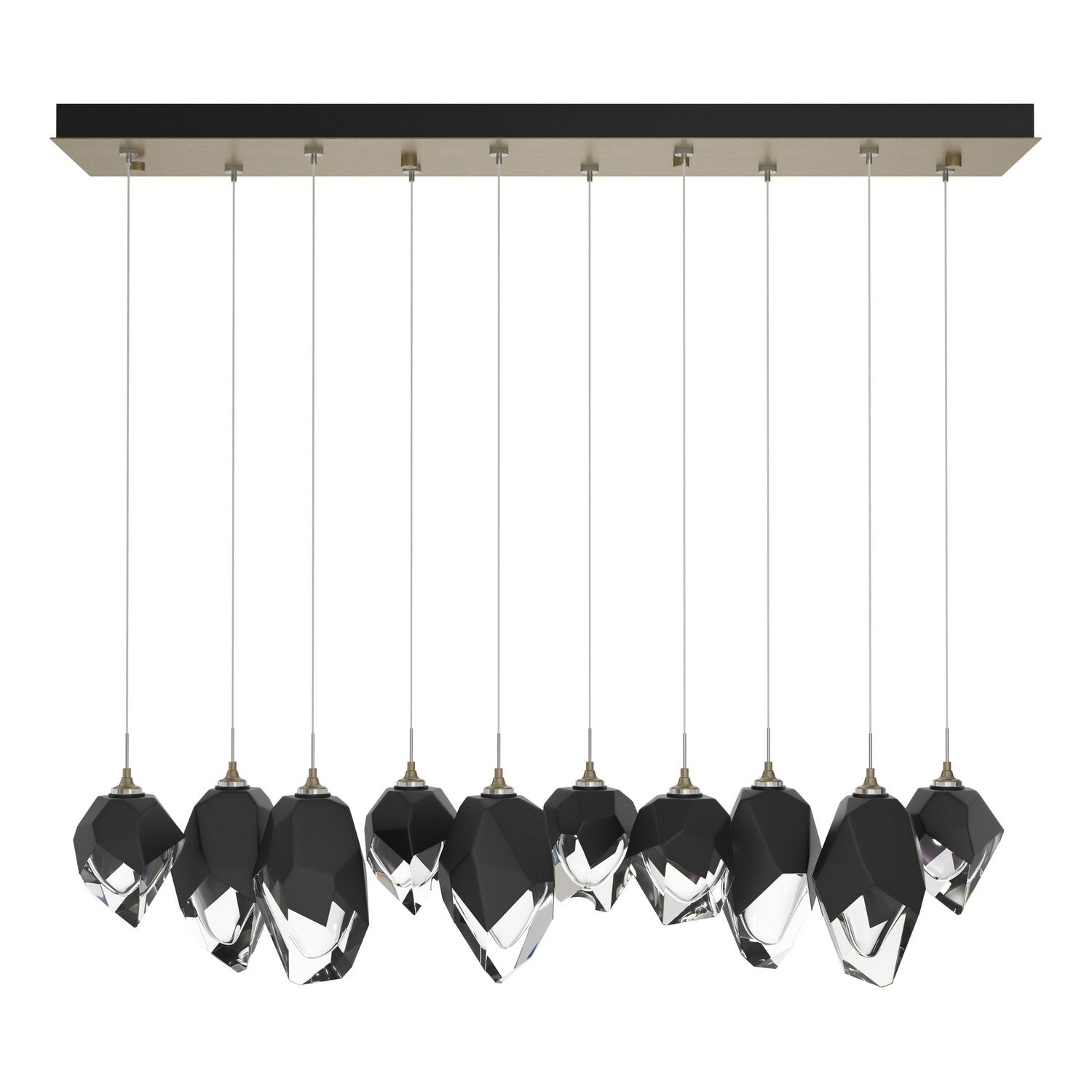 Hubbardton Forge - 131145-SKT-STND-84-BP0756 - Chrysalis 10-Light Mixed Crystal Pendant - Chrysalis - Soft Gold