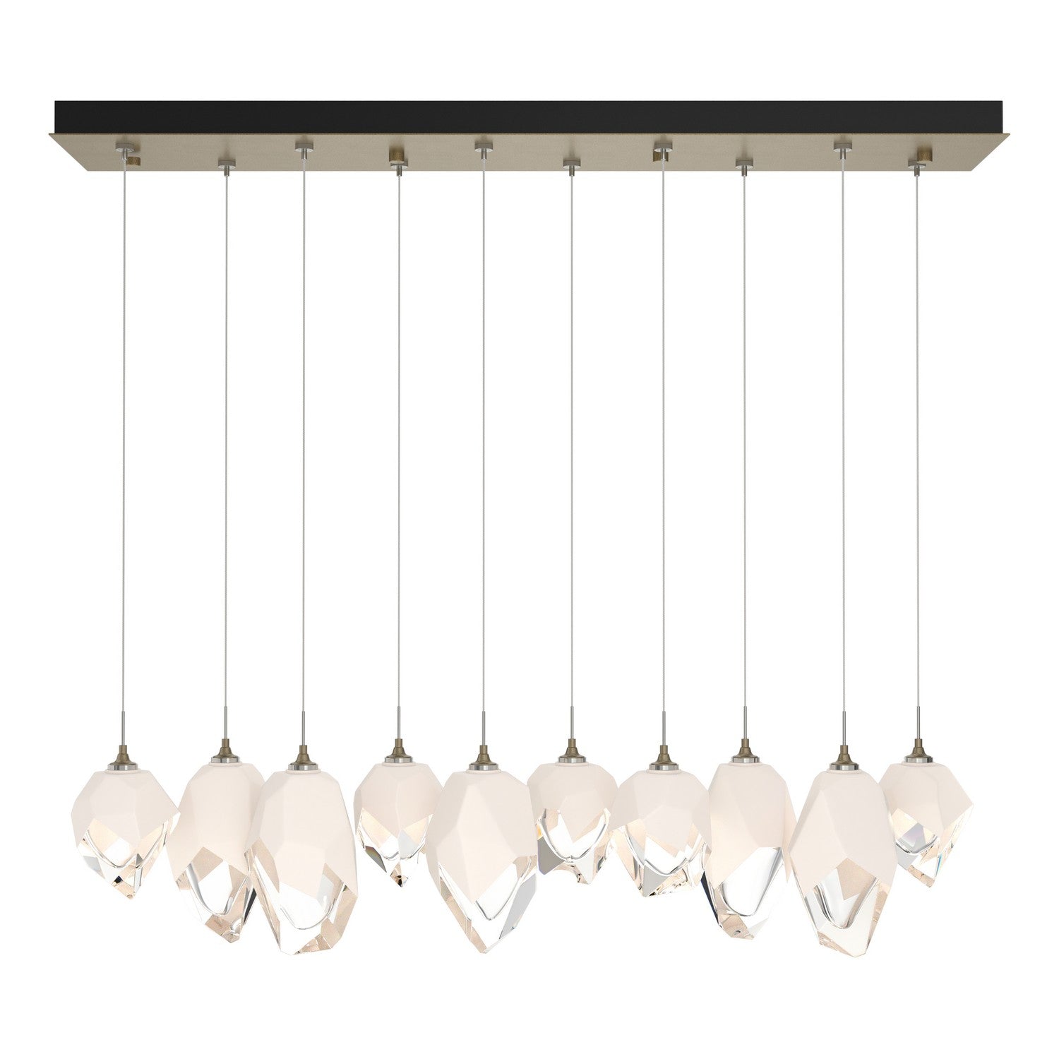 Hubbardton Forge - 131145-SKT-STND-84-WP0756 - Chrysalis 10-Light Mixed Crystal Pendant - Chrysalis - Soft Gold