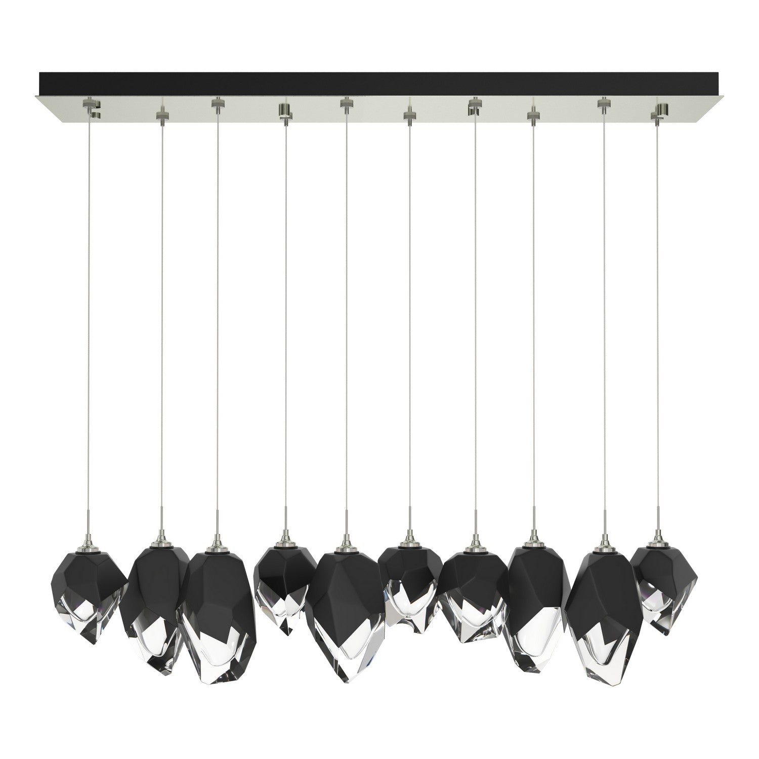 Hubbardton Forge - 131145-SKT-STND-85-BP0756 - Chrysalis 10-Light Mixed Crystal Pendant - Chrysalis - Sterling