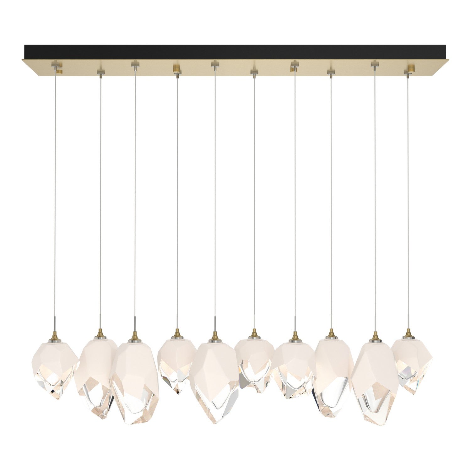 Hubbardton Forge - 131145-SKT-STND-86-WP0756 - Chrysalis 10-Light Mixed Crystal Pendant - Chrysalis - Modern Brass