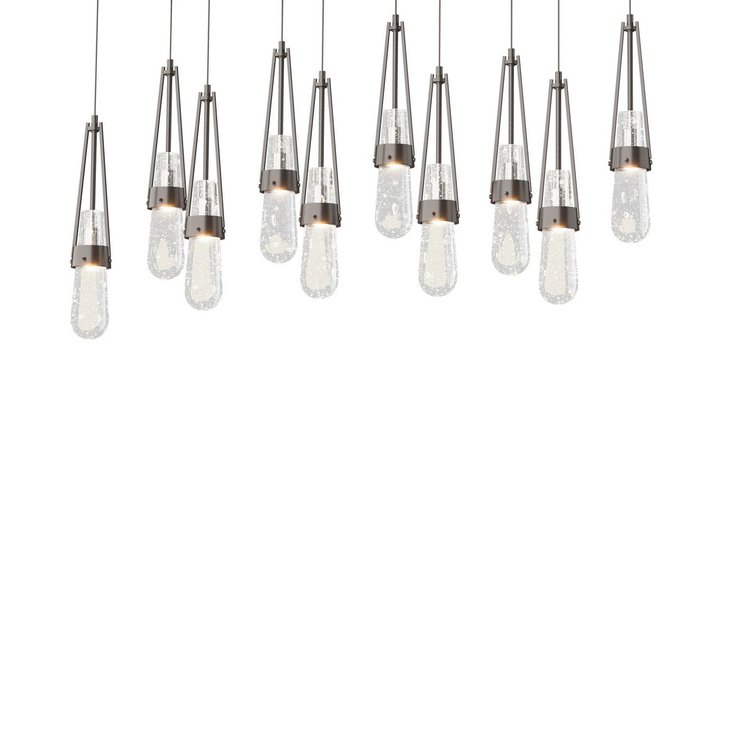 Hubbardton Forge - 131200-SKT-LONG-14-YG0434 - Link 10-Light Blown Glass Pendant - Link - Oil Rubbed Bronze