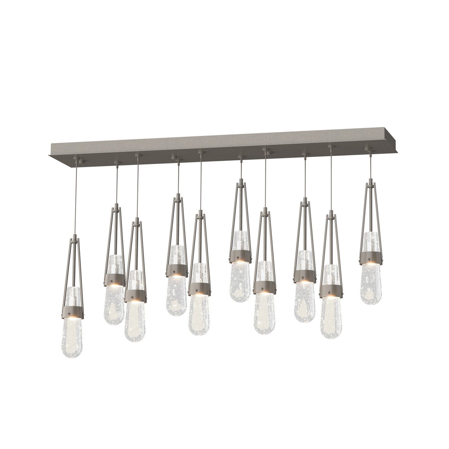 Hubbardton Forge - 131200-SKT-STND-07-YG0434 - Link 10-Light Blown Glass Pendant - Link - Dark Smoke