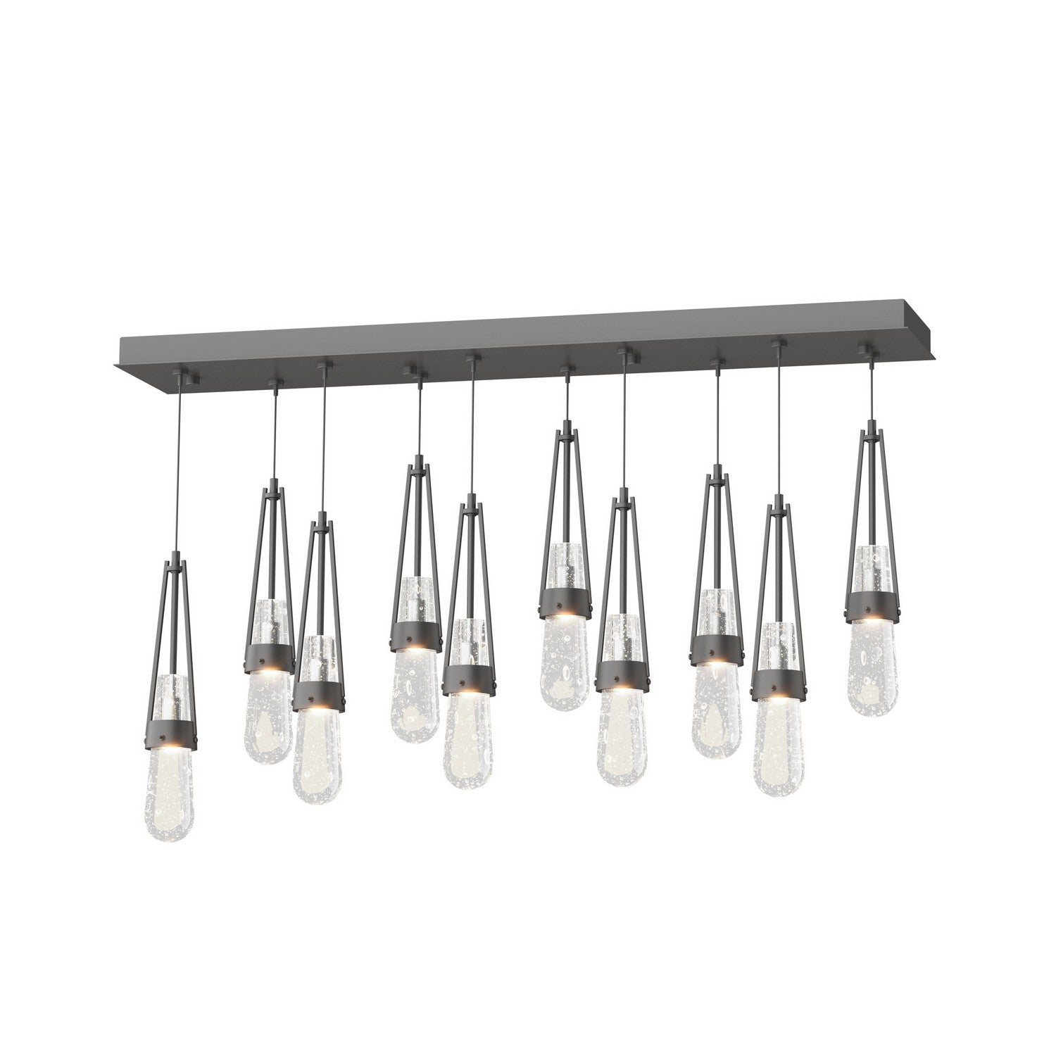 Hubbardton Forge - 131200-SKT-STND-10-YG0434 - Link 10-Light Blown Glass Pendant - Link - Black