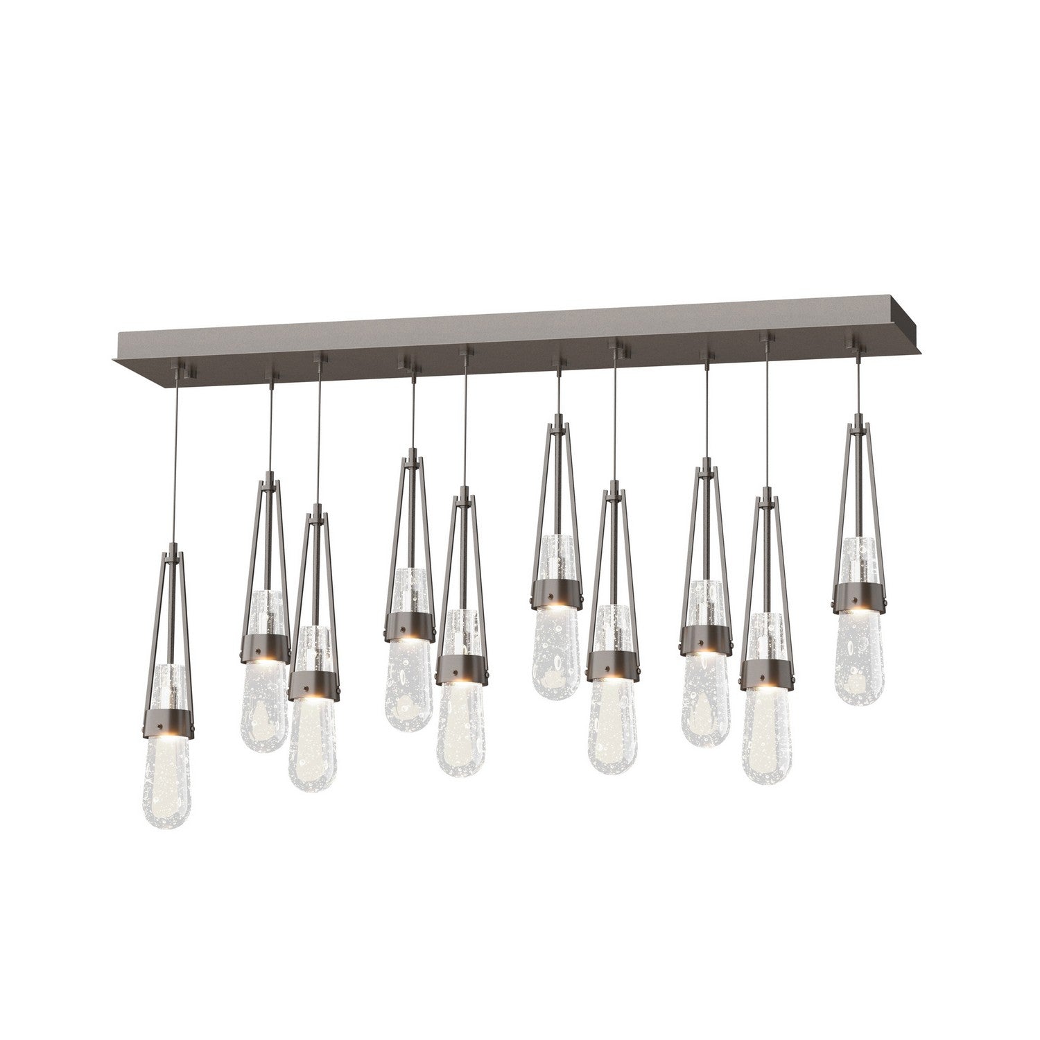 Hubbardton Forge - 131200-SKT-STND-14-YG0434 - Link 10-Light Blown Glass Pendant - Link - Oil Rubbed Bronze