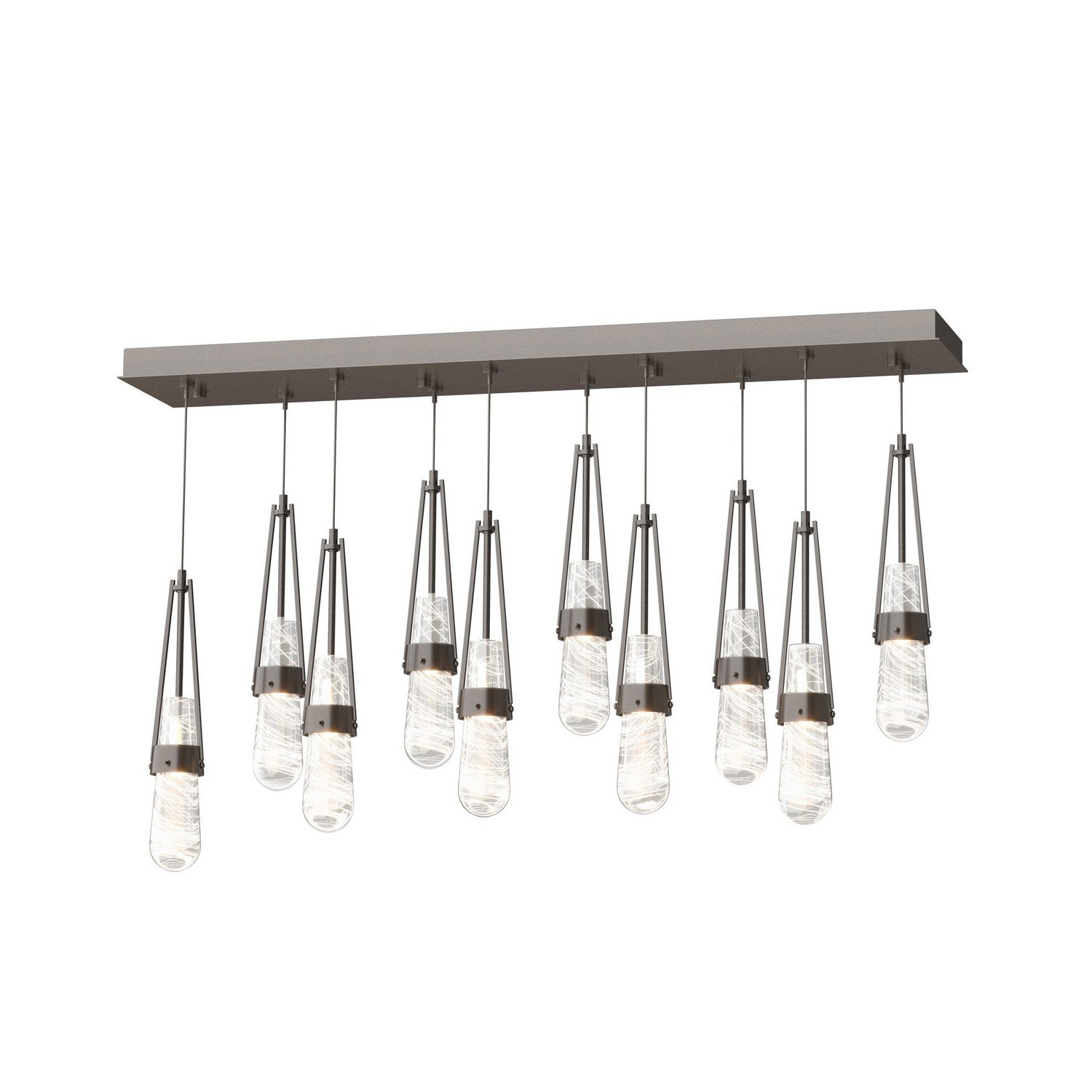Hubbardton Forge - 131200-SKT-STND-14-YJ0434 - Link 10-Light Blown Glass Pendant - Link - Oil Rubbed Bronze