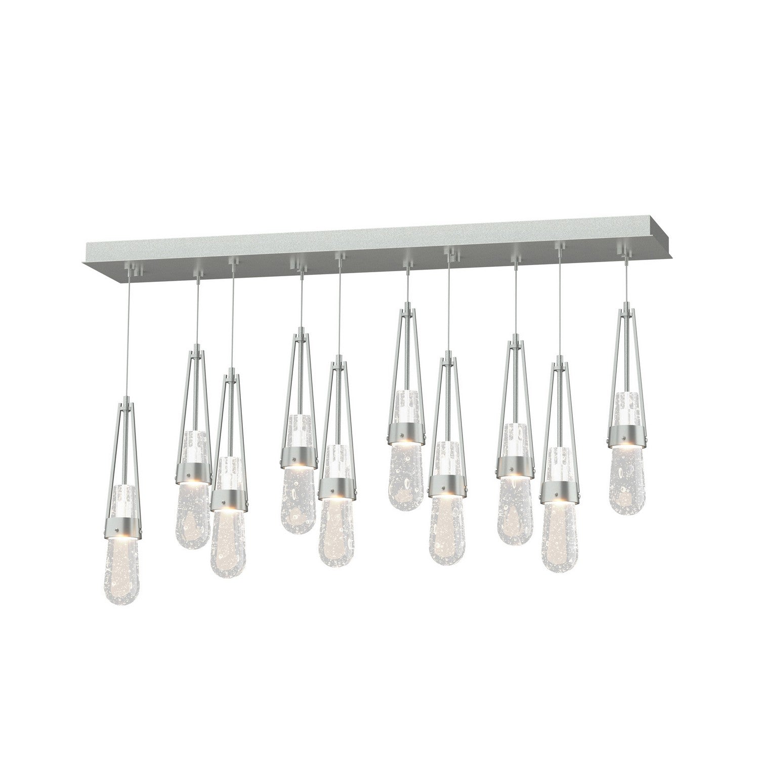 Hubbardton Forge - 131200-SKT-STND-82-YG0434 - Link 10-Light Blown Glass Pendant - Link - Vintage Platinum