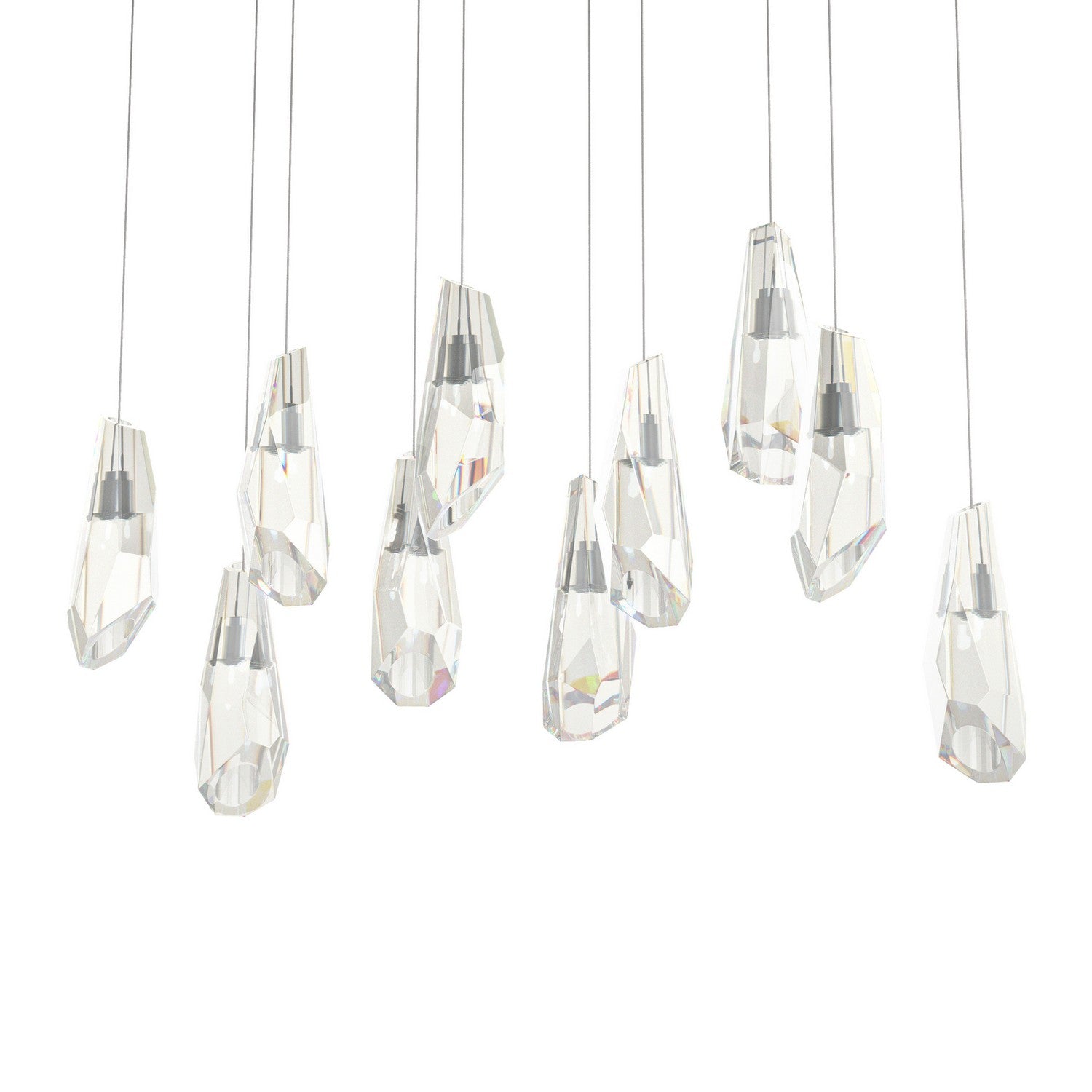 Hubbardton Forge - 131201-SKT-LONG-07-CR - Luma 10-Light Large Crystal Pendant - Luma - Dark Smoke