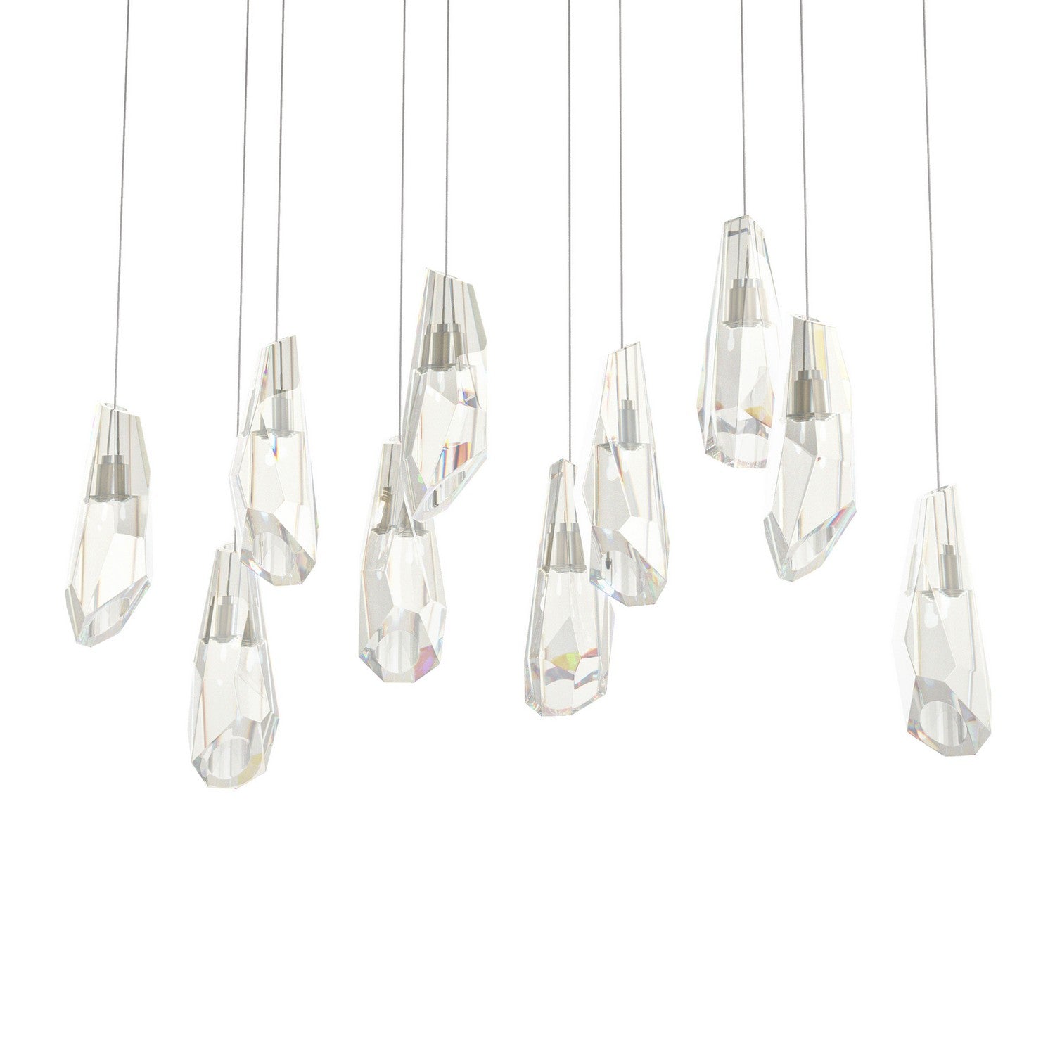 Hubbardton Forge - 131201-SKT-LONG-86-CR - Luma 10-Light Large Crystal Pendant - Luma - Modern Brass