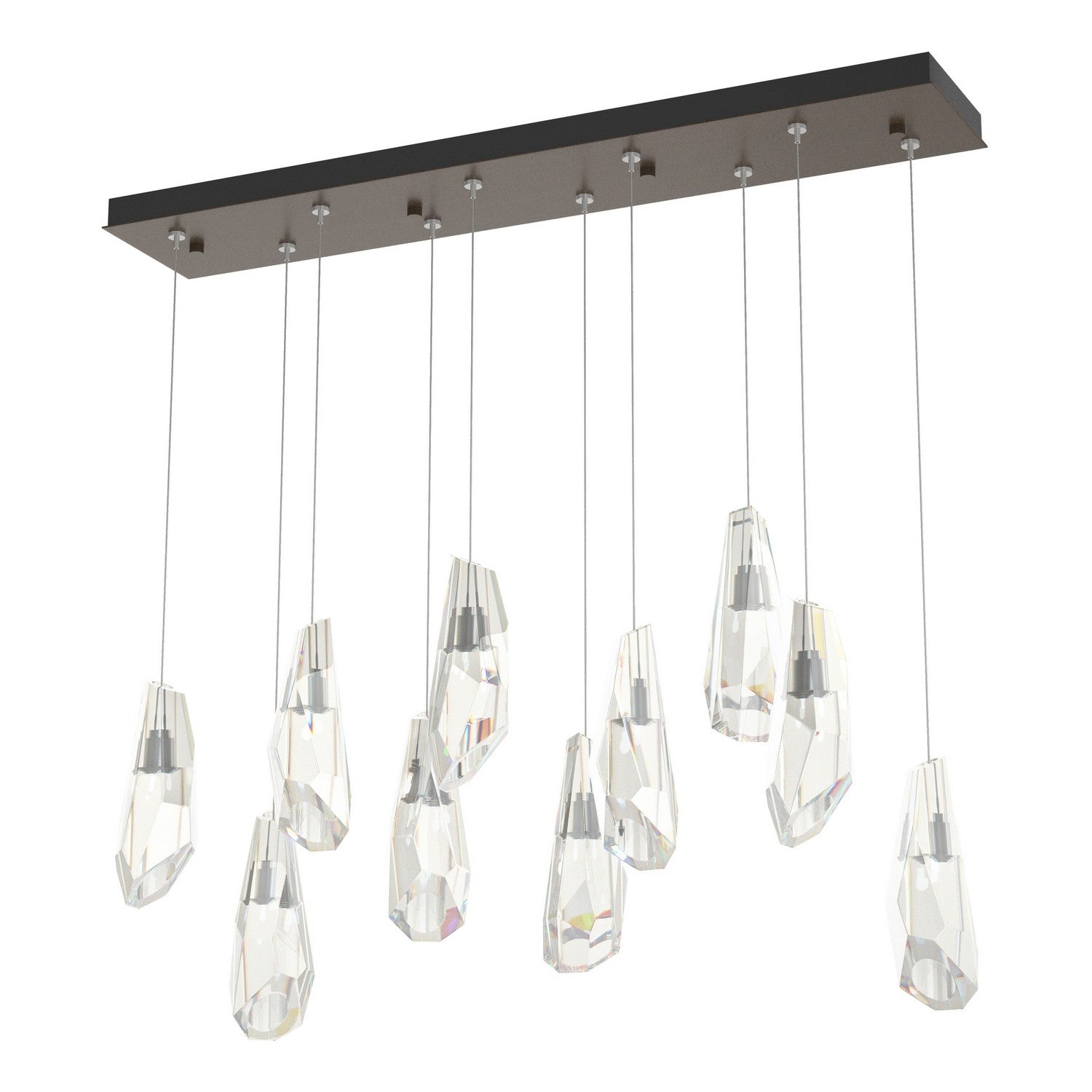 Hubbardton Forge - 131201-SKT-STND-05-CR - Luma 10-Light Large Crystal Pendant - Luma - Bronze