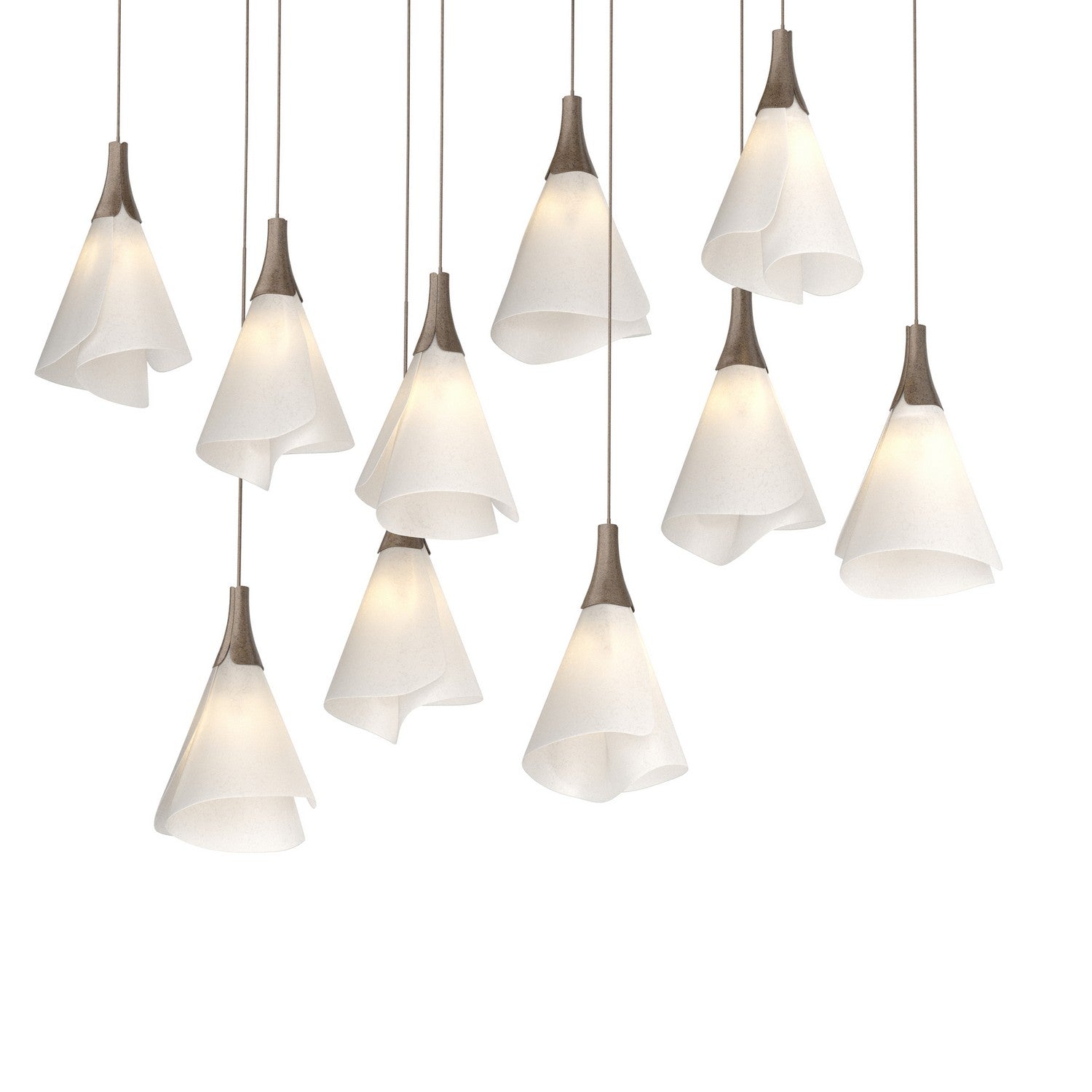 Hubbardton Forge - 131202-SKT-LONG-05-SH1987 - Mobius 10-Light Pendant - Mobius - Bronze