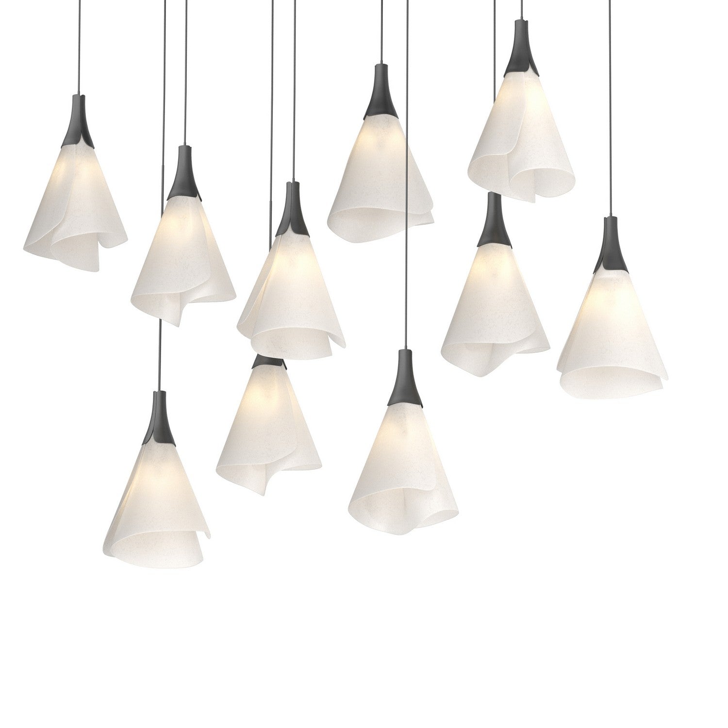 Hubbardton Forge - 131202-SKT-LONG-10-SH1987 - Mobius 10-Light Pendant - Mobius - Black