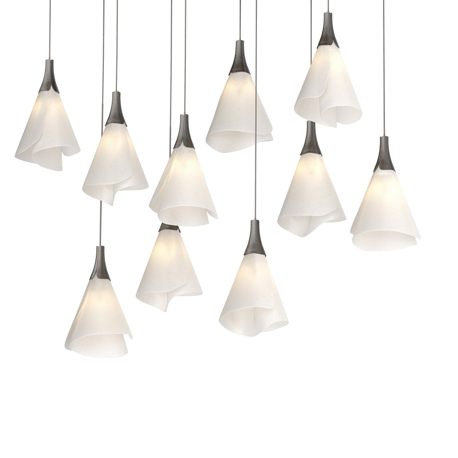 Hubbardton Forge - 131202-SKT-LONG-14-SH1987 - Mobius 10-Light Pendant - Mobius - Oil Rubbed Bronze