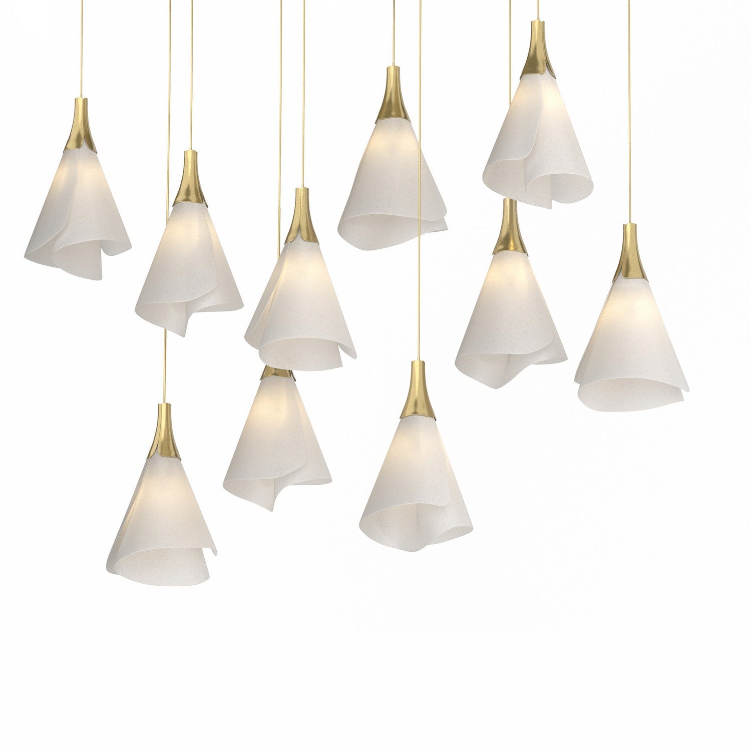 Hubbardton Forge - 131202-SKT-LONG-86-SH1987 - Athena Triple Short LED Lantern - Mobius - Modern Brass